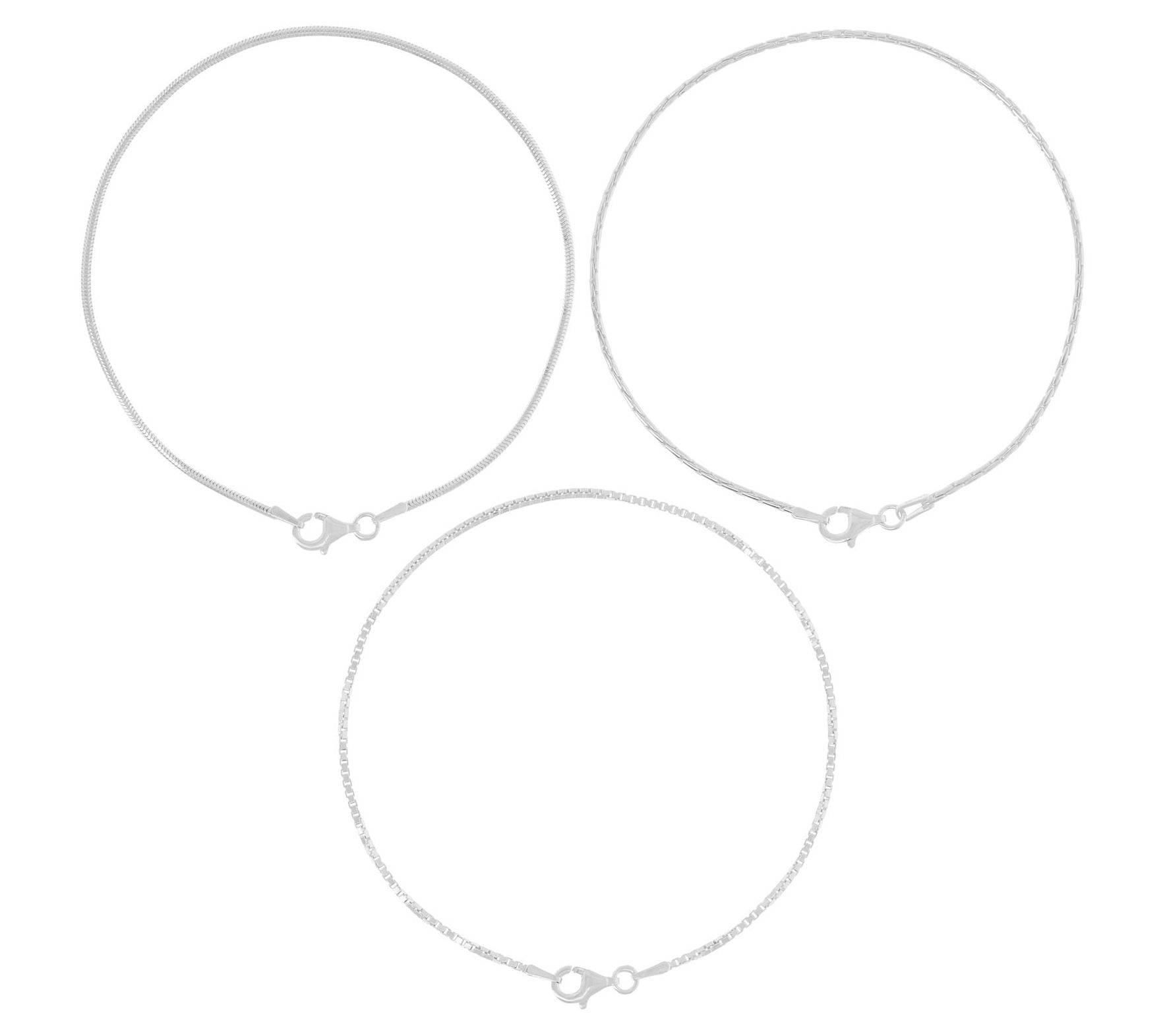 Louis Dell'Olio Sterling Silver Bikini Set o f 3 Bracelets