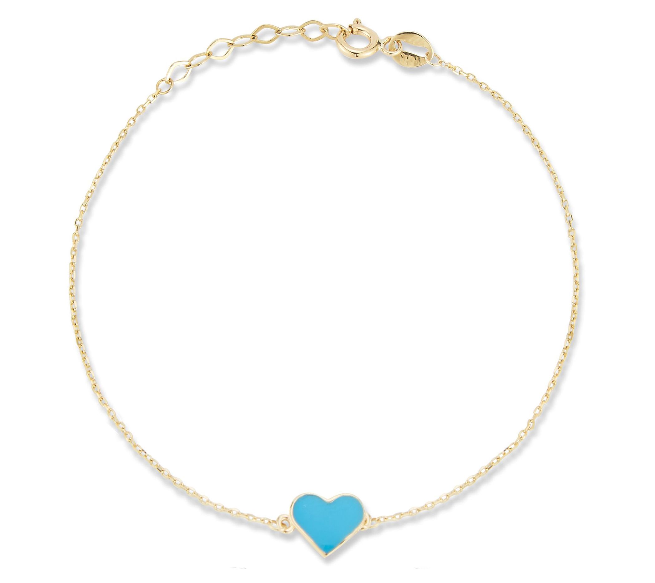 Luminosa Gold Enamel Heart Bracelet, 14K