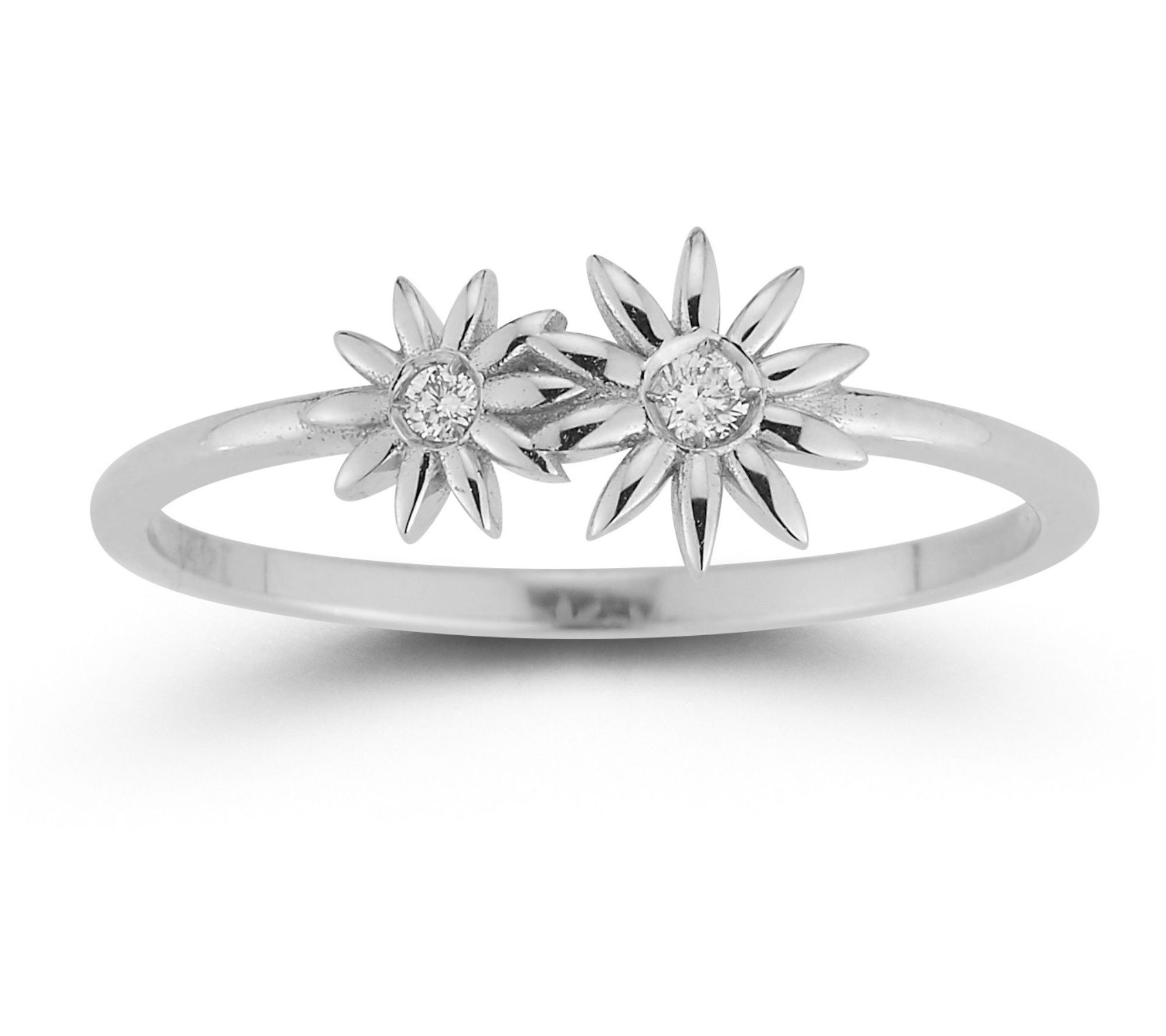 Luminosa Gold Double Diamond Flower Ring, 14K