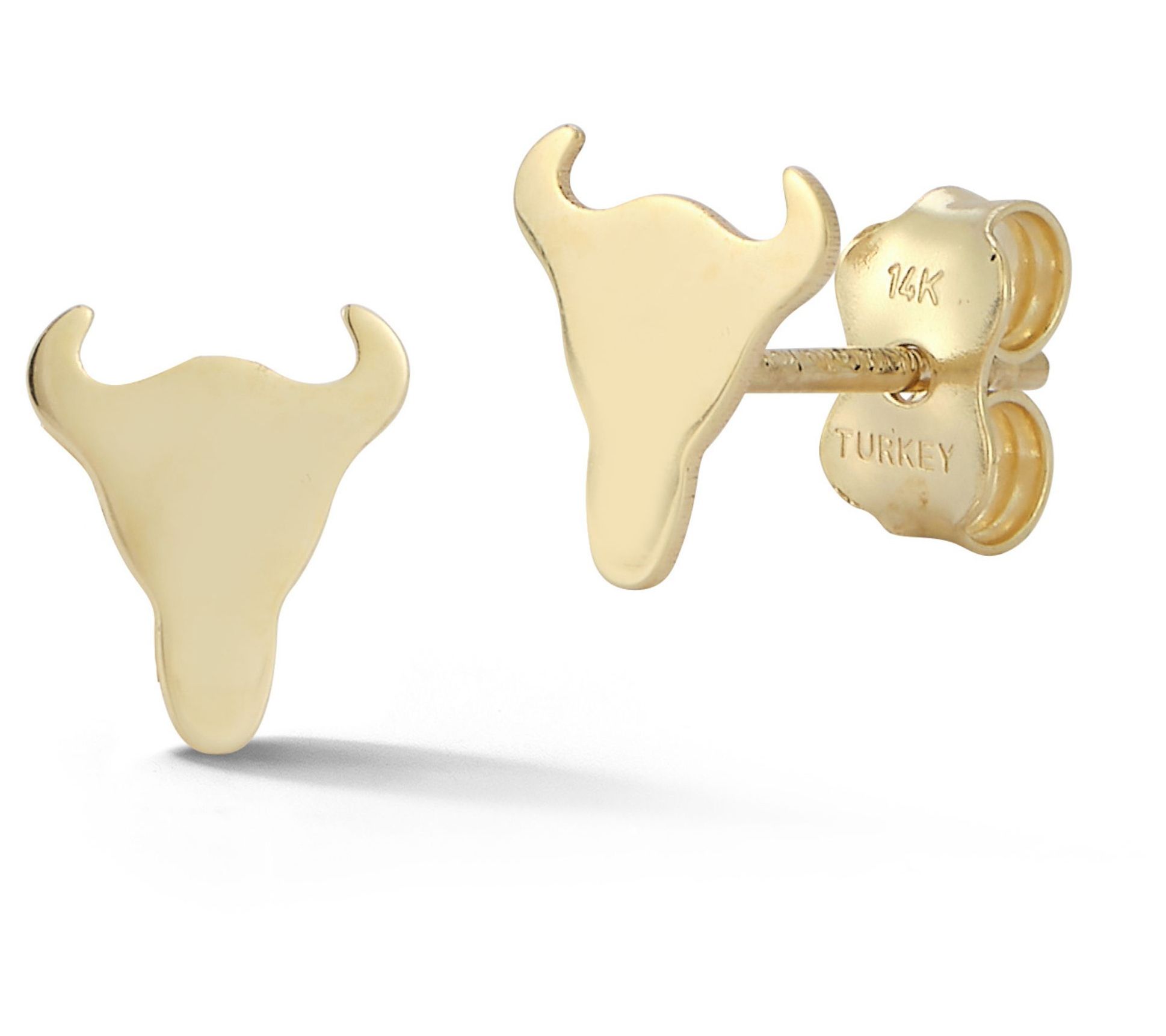 Luminosa Gold Bull Stud Earrings, 14K