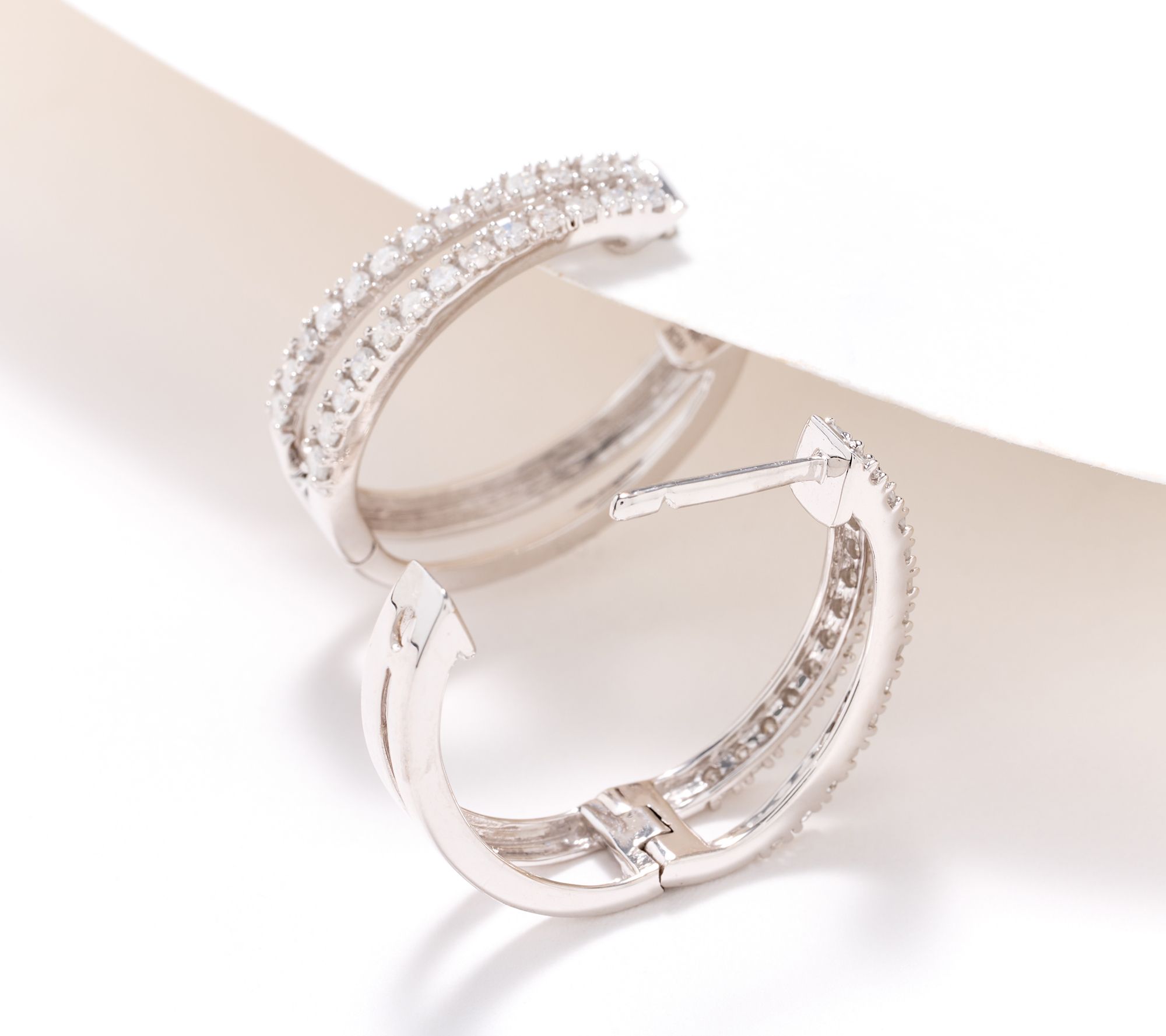 Affinity Diamonds 0.50cttw Split Hoop Earrings, 14K Gold - QVC.com