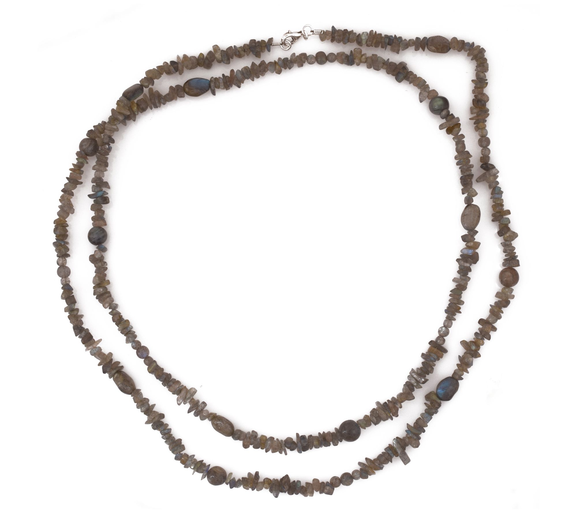 Sterling Silver Labradorite Bead Necklace