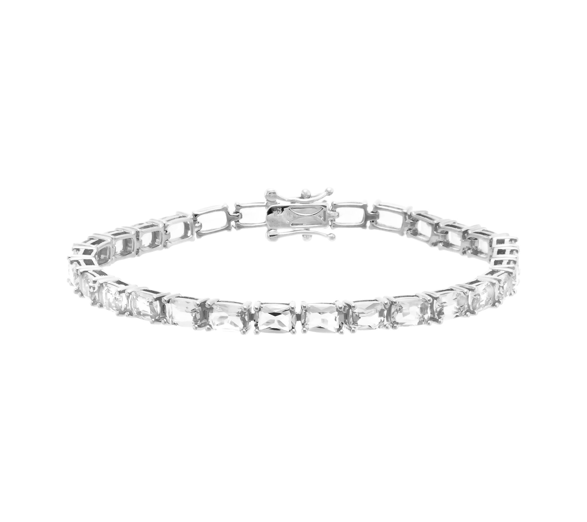 Diamonique Cushion Cut Line Bracelet, SterlingSilver