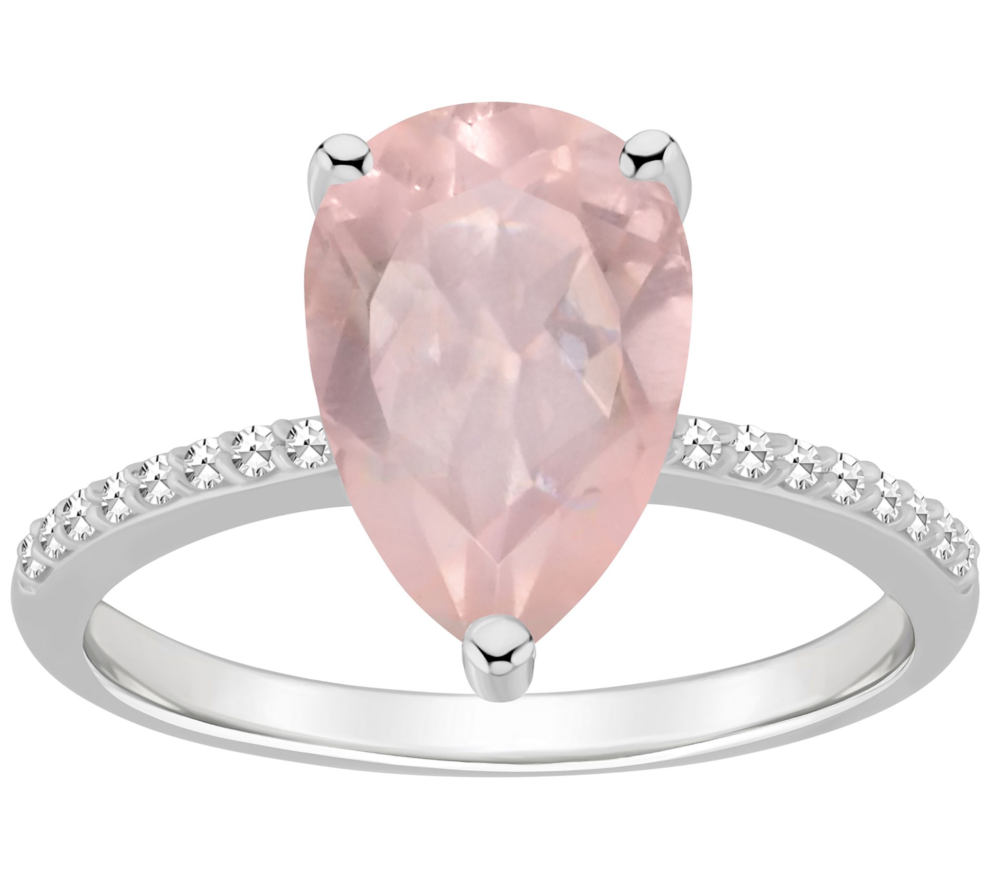 Affinity Gems Pear Gemstone & Diamond Band Ring, Sterling
