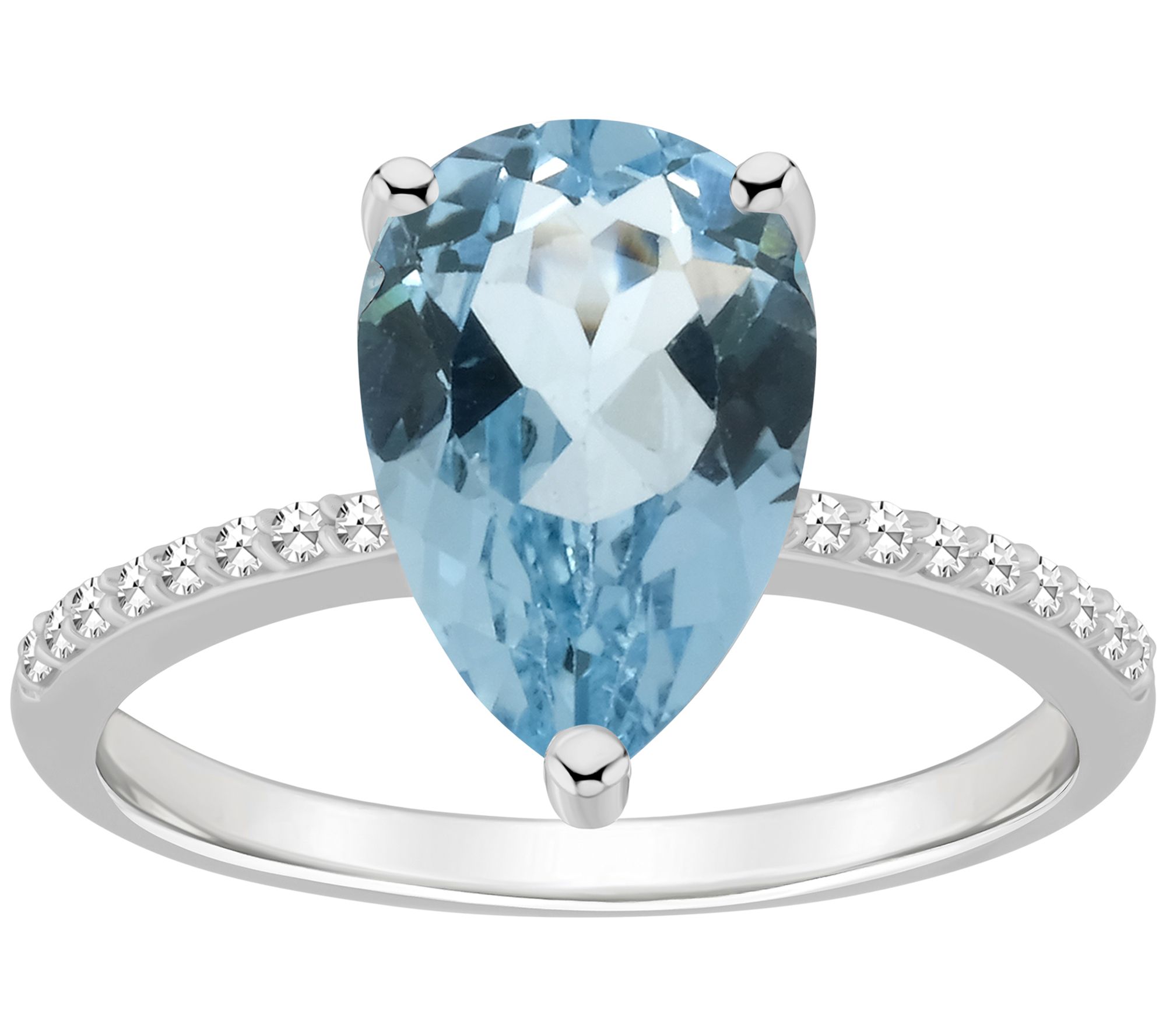 Affinity Gems Pear Gemstone & Diamond Band Ring, Sterling