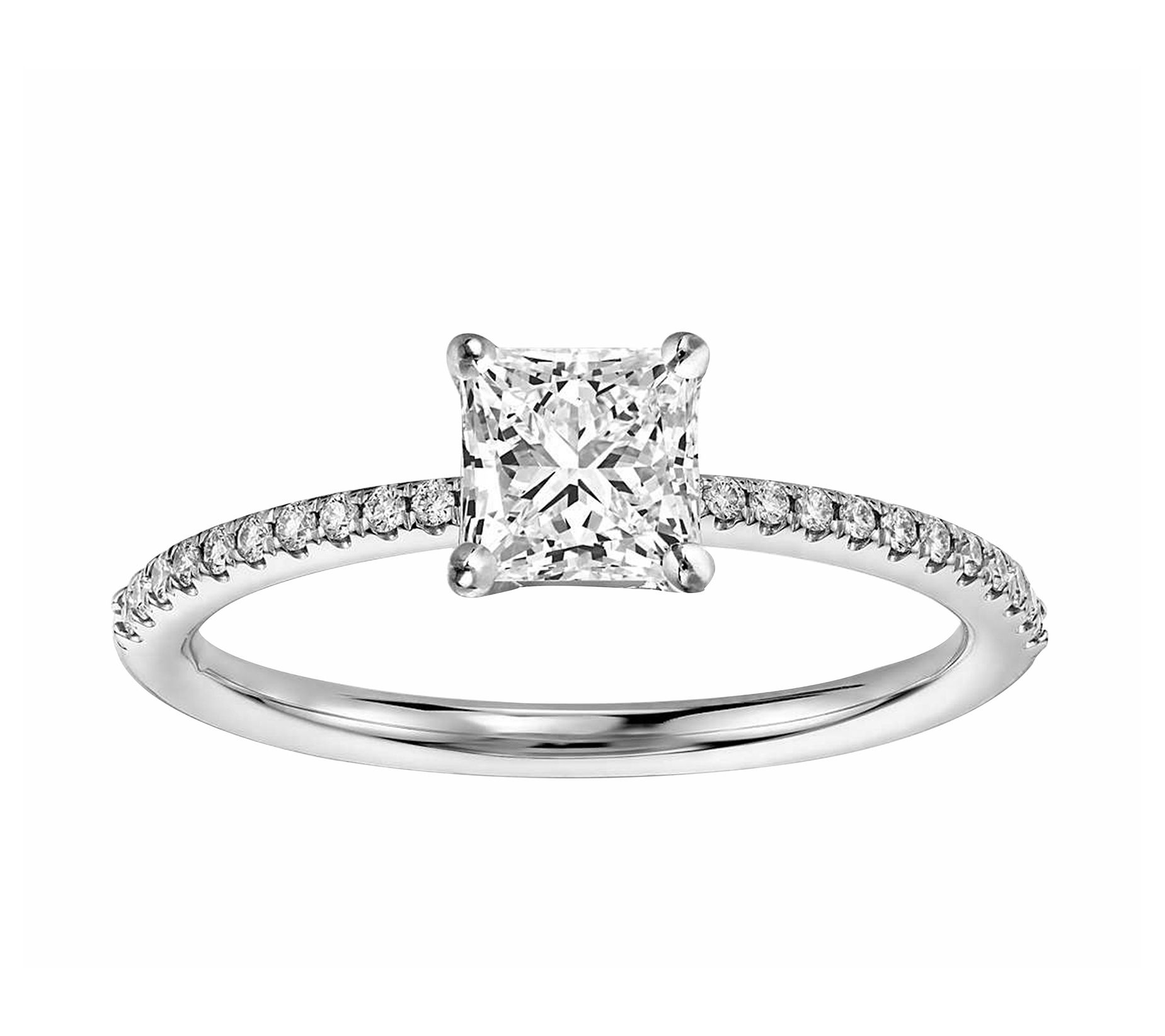 Diamonique 1.25 cttw Princess Cut Ring, Sterling Silver