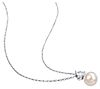 Affinity Cultured Pearl & Created White Sapphir e Necklace, 1 of 3