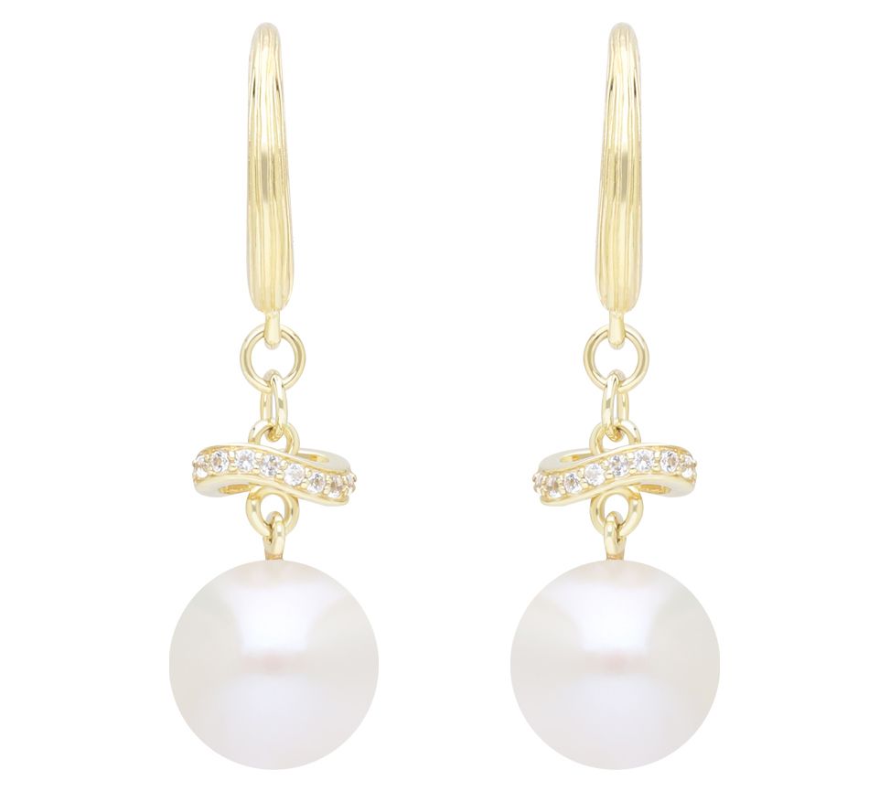 Ariva Sterling Cultured Pearl & Topaz Dangle Earrings