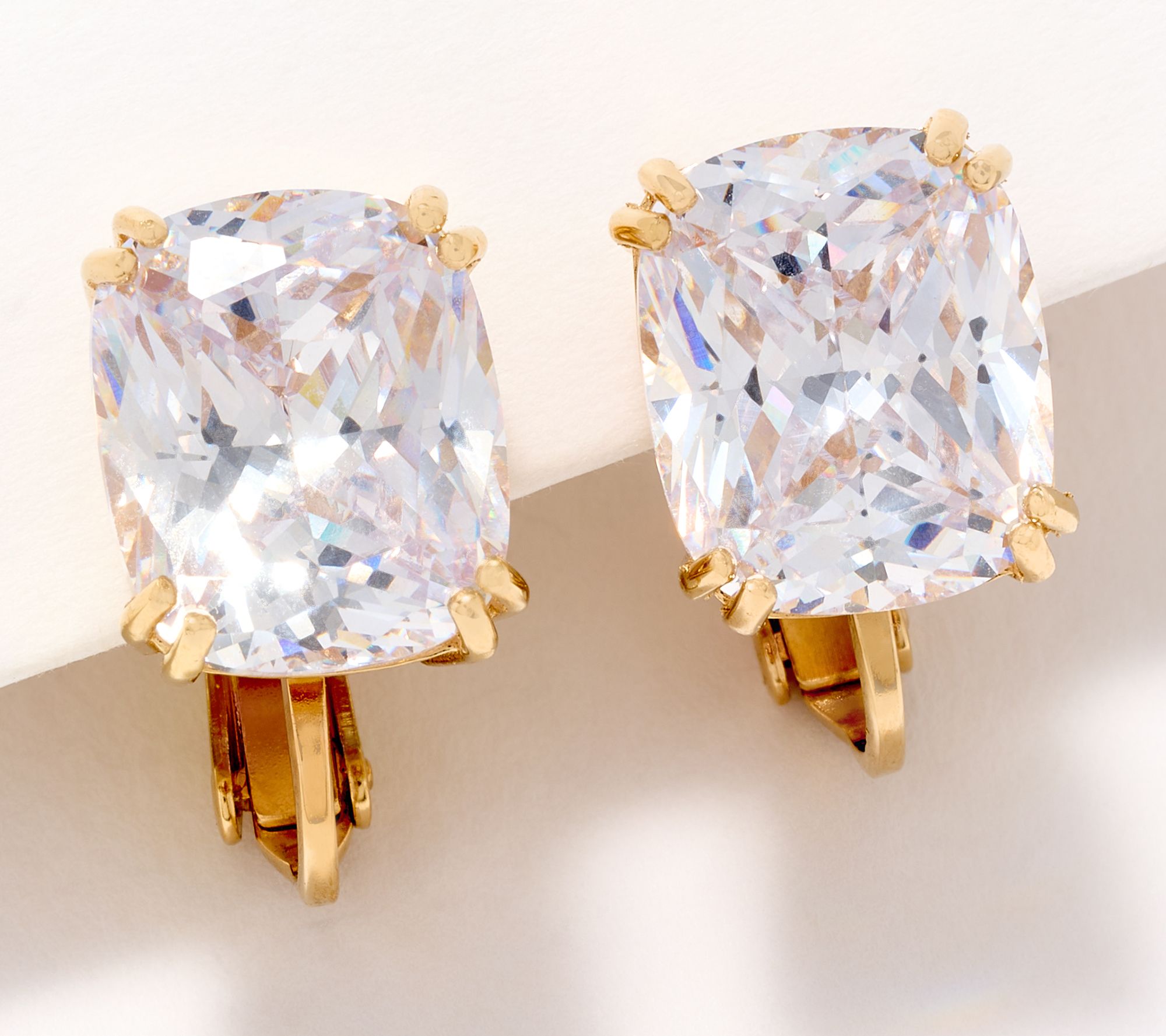 Diamonique x Jennifer Miller Cushion Clip-On Earrings, Sterling Silver