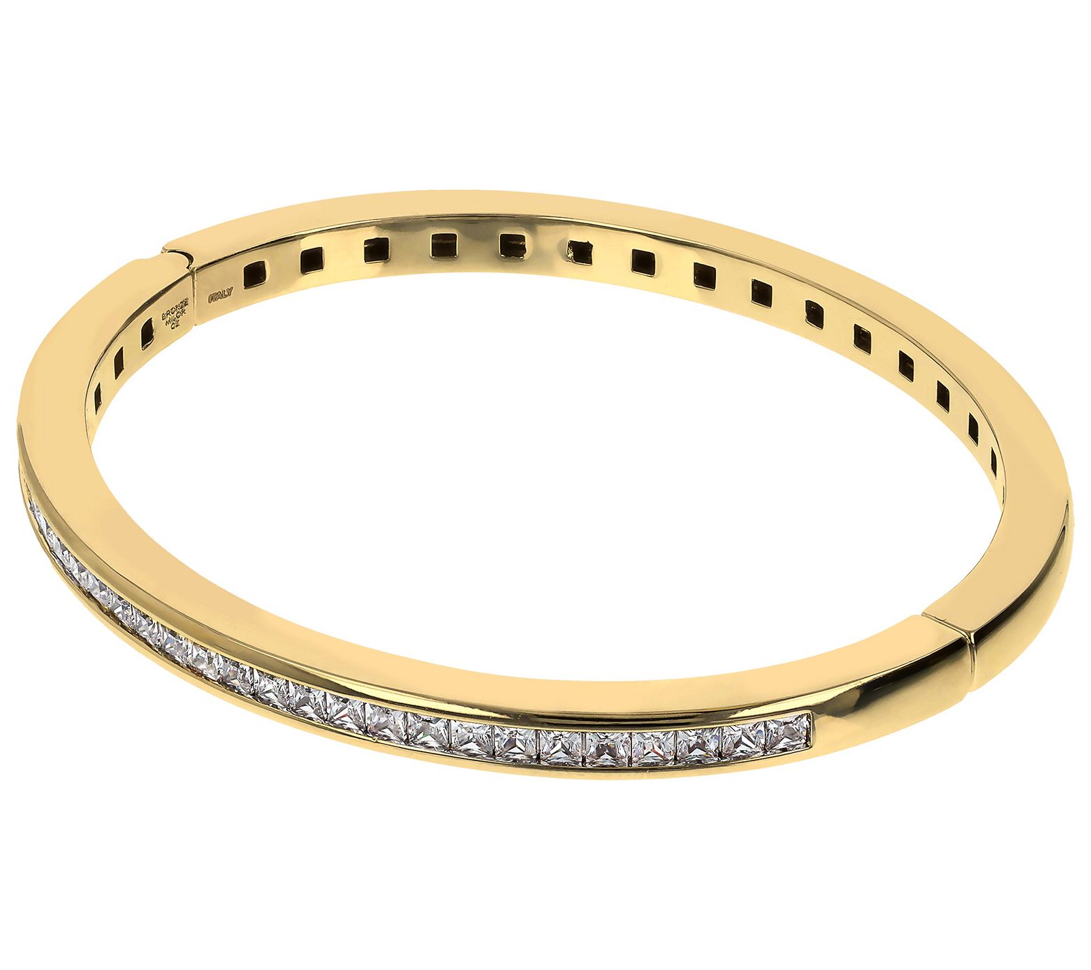 Diamonique x Bronzo Italia 2.80 cttw Hinged Bangle