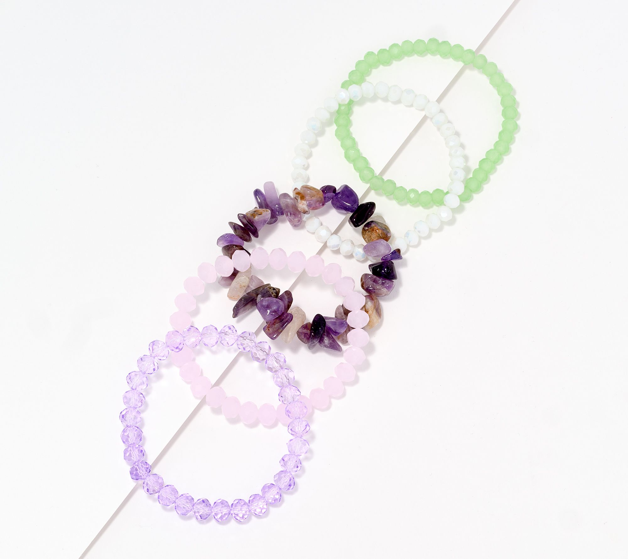 "As Is" Susan Graver Set of 5 Beaded Stretch Bracelets