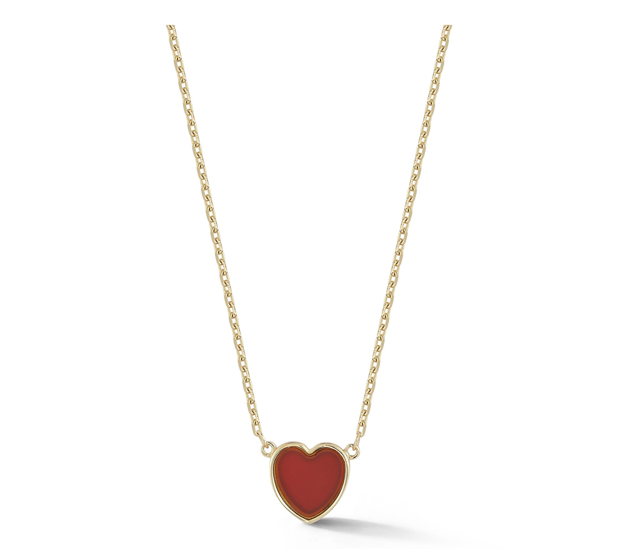 Luminosa Gold Carnelian Heart Necklace, 14K