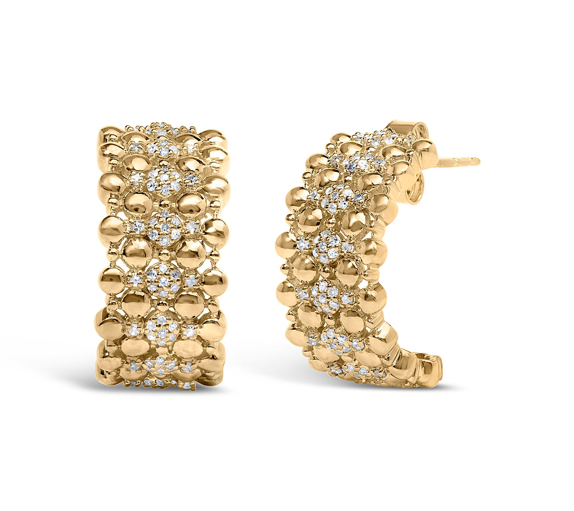 Haus of Brilliance 0.35 cttw Diamond Hoop Earrings, 14K Plated