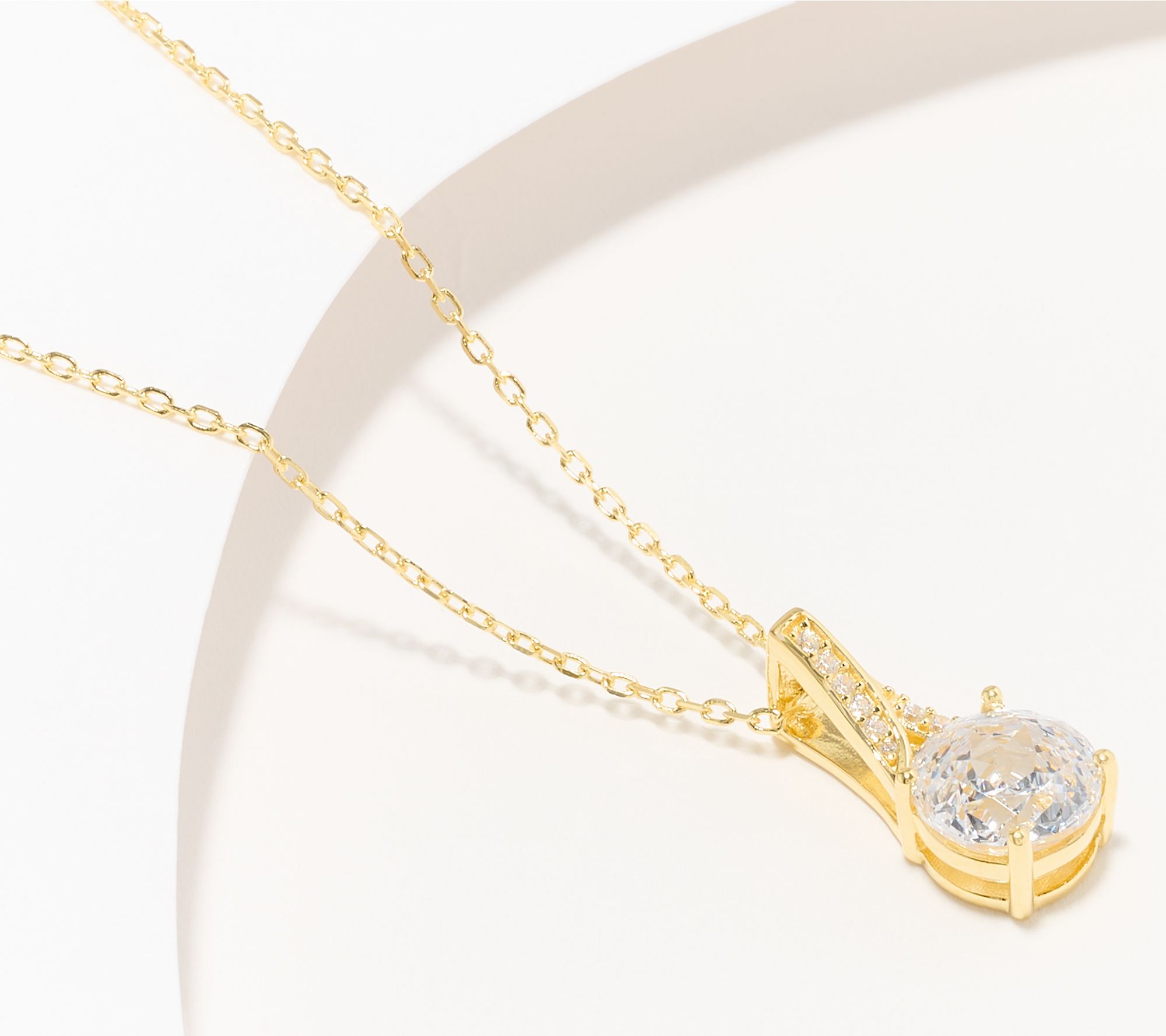 Diamonique Rose-Cut Pendant Necklace, Sterling Silver