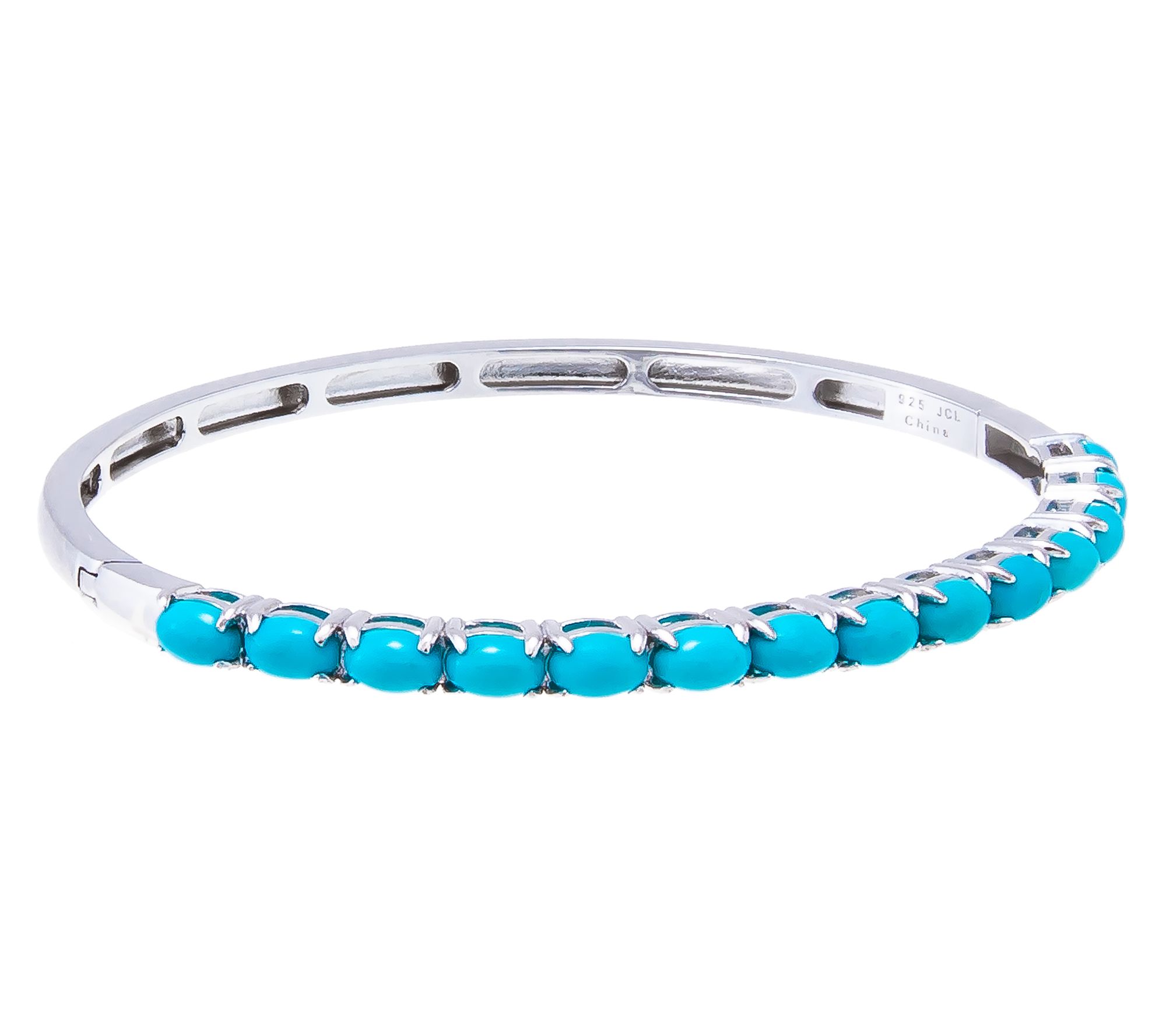 Affinity Gems Oval Cut Gemstone Bangle, Sterling Silver