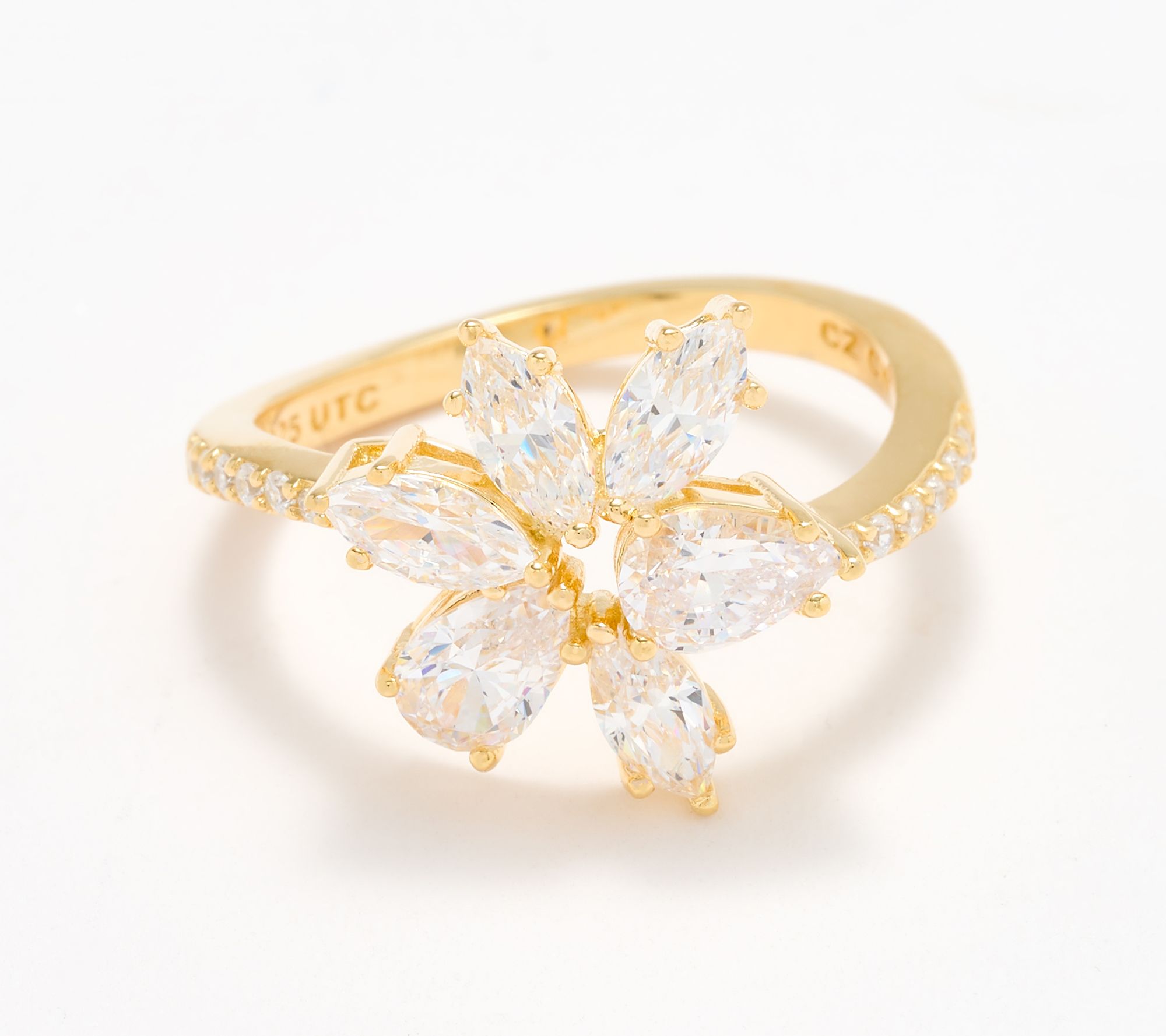 Diamonique x Kathy Levine Late Bloomer Floral Ring, Sterling Silver