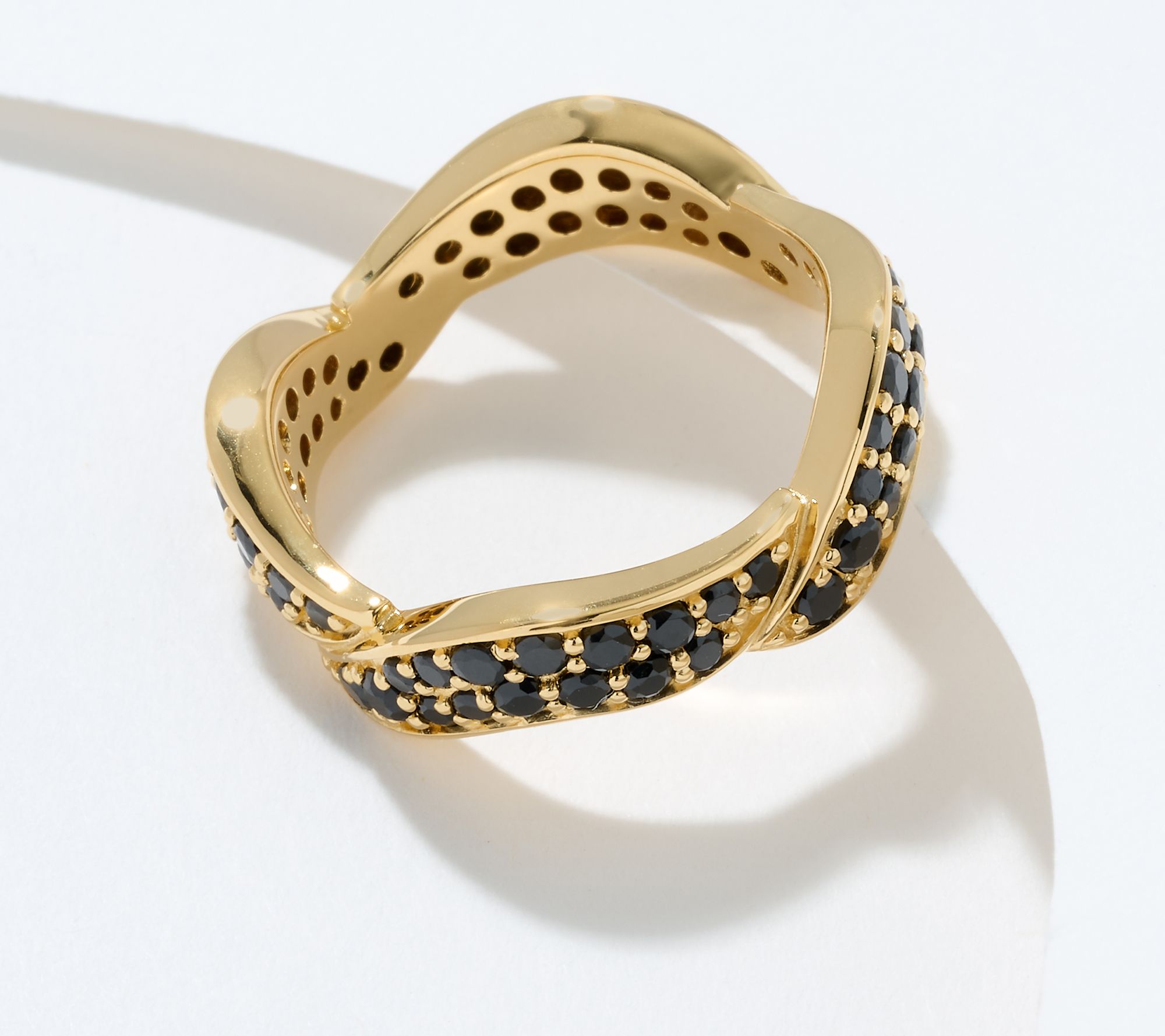 "As Is" Christian James by Scott Grimes 18K Gold Clad Pave Stack Ring