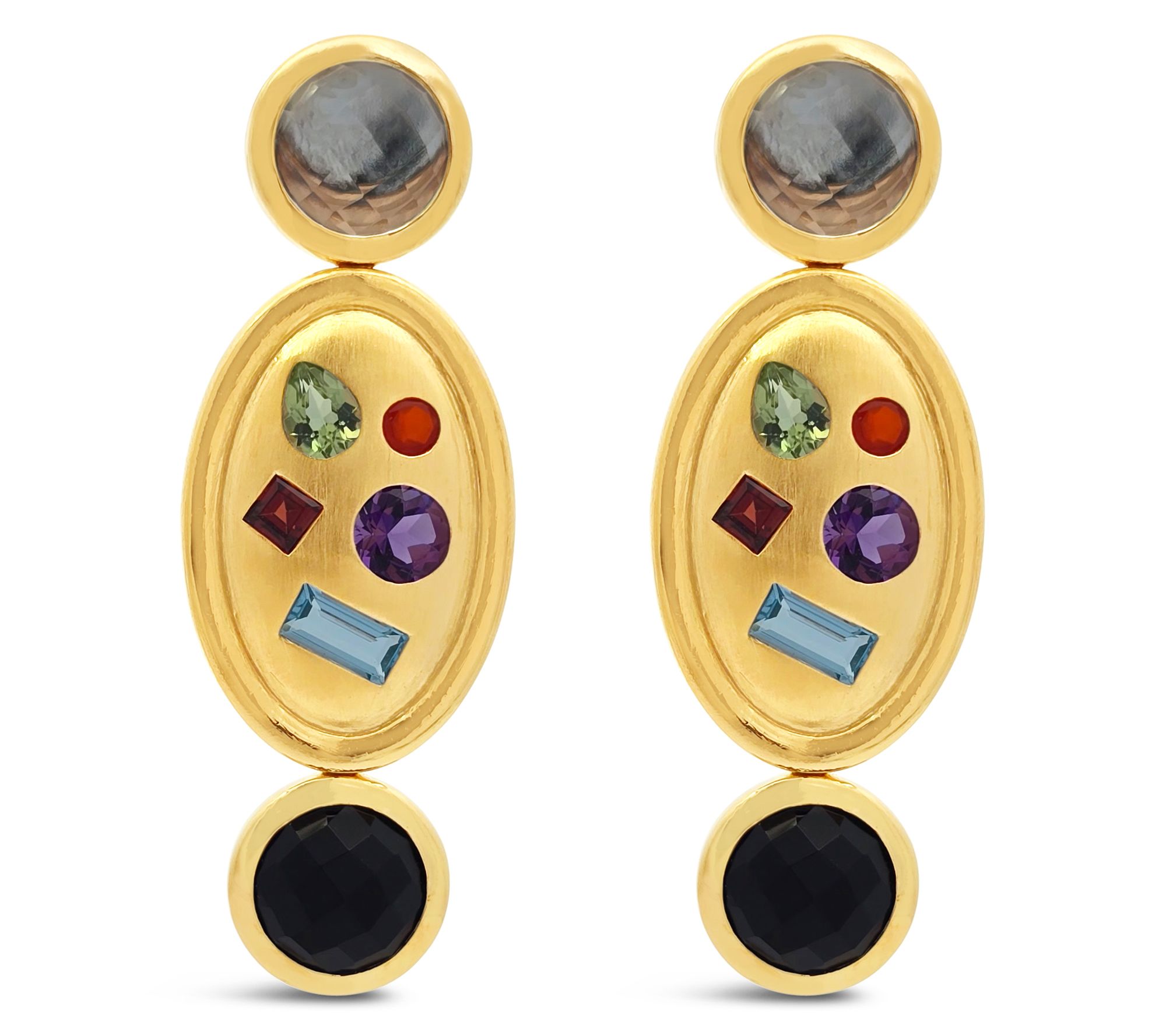 Elyse Ryan 14K Gold Clad Multi-Gemstone Paige Earrings
