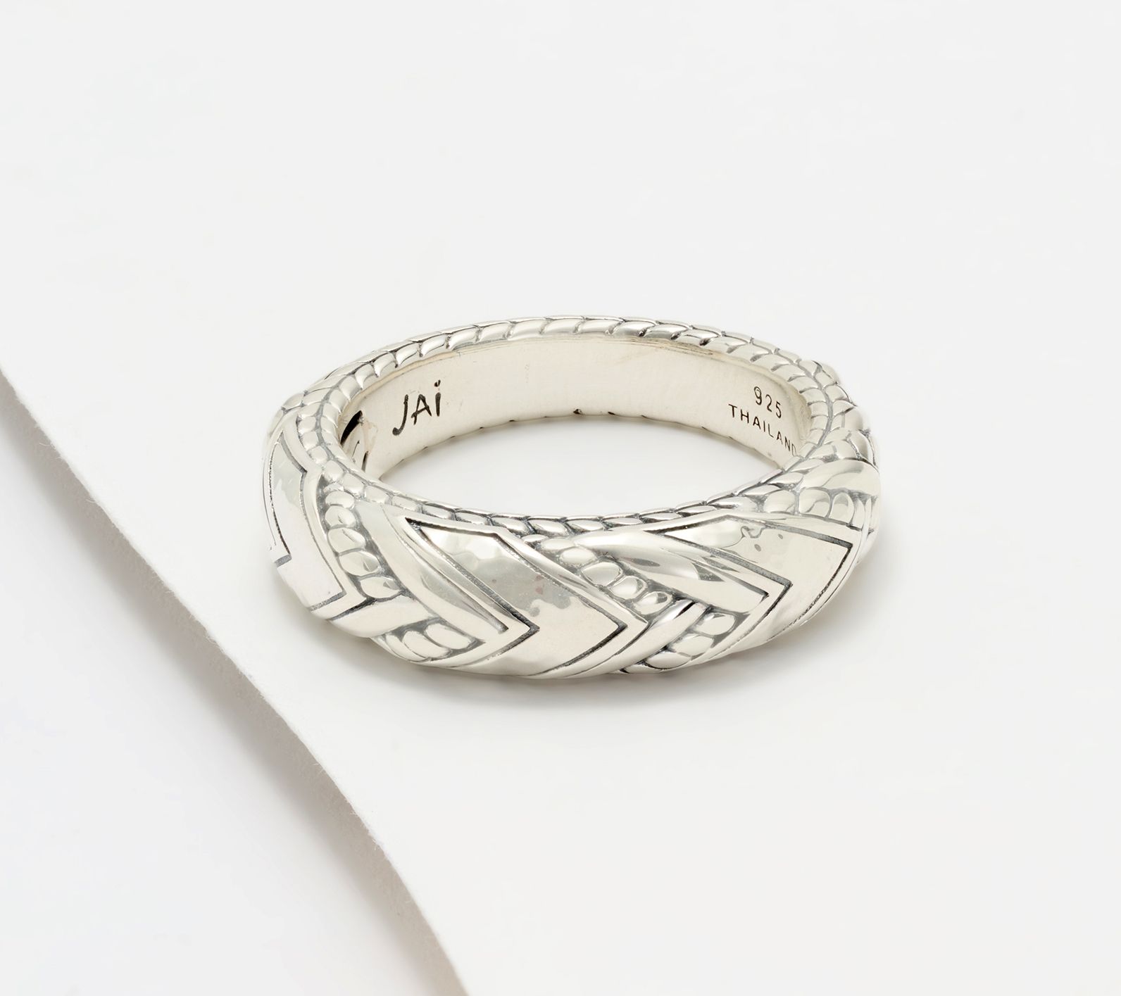 JAI Sterling Silver Legacy Weave Ring Ring