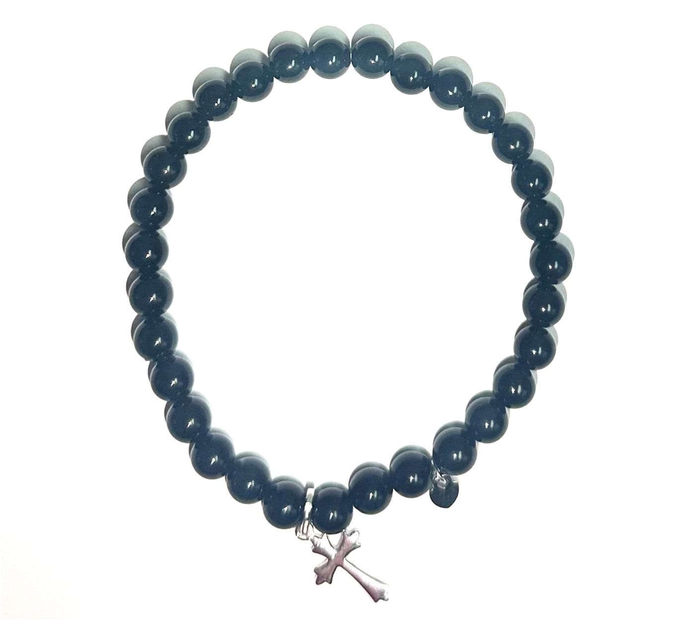 Alkeme Sterling Silver Onyx Charm Bracelet