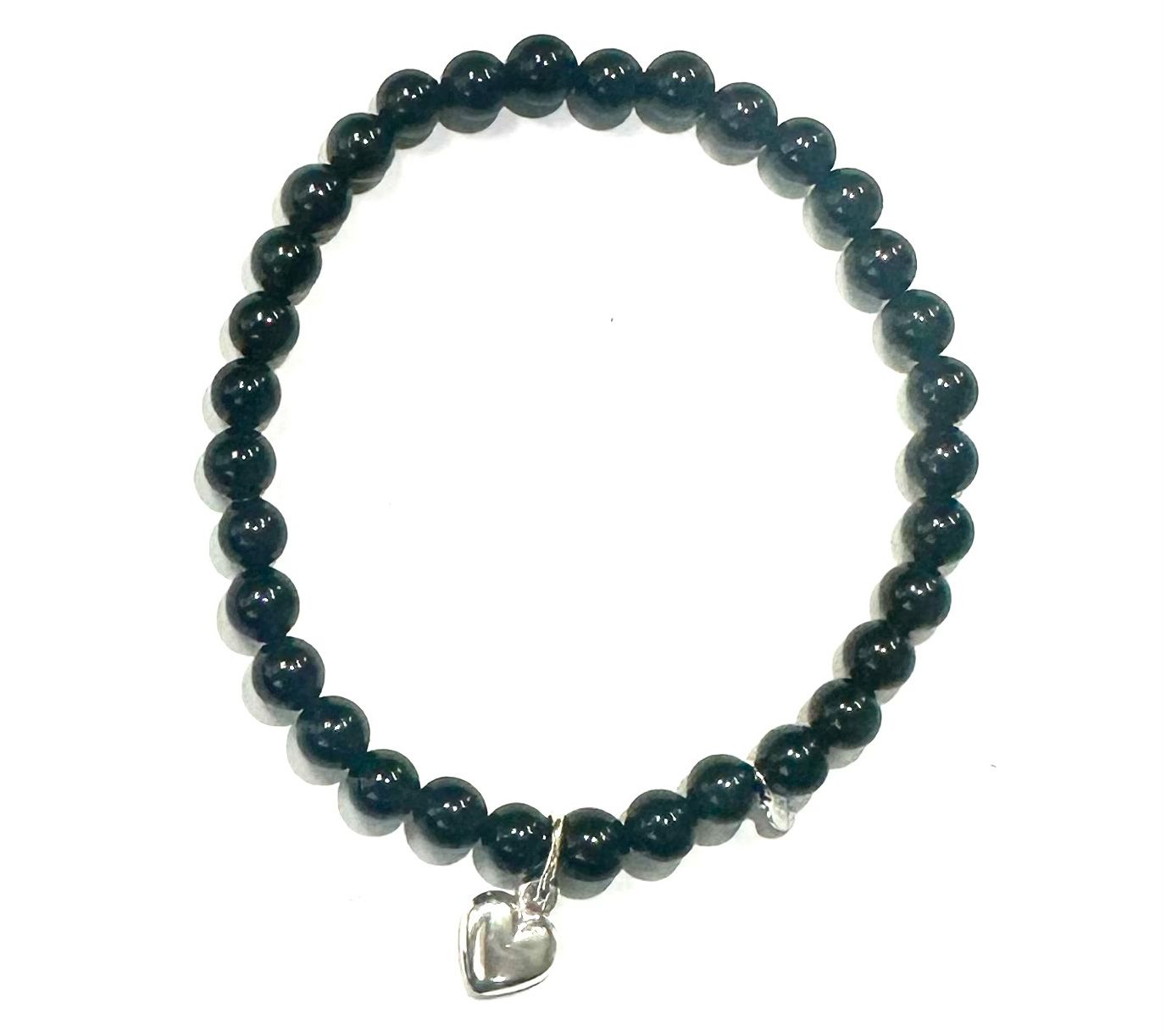 Alkeme Sterling Silver Onyx Charm Bracelet
