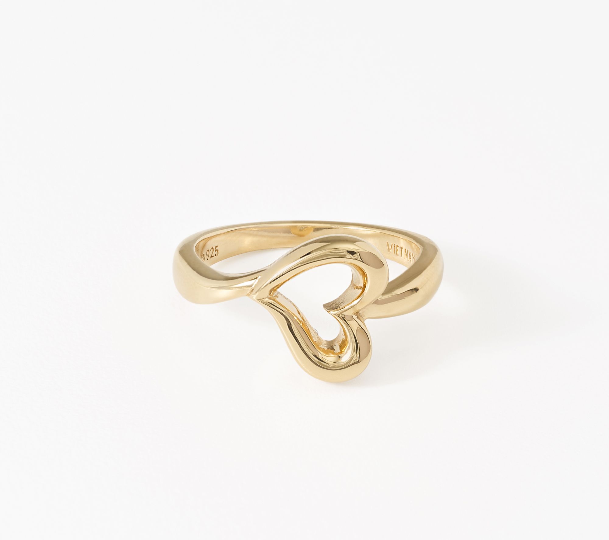 Silver Style Linear Heart Ring Sterling Silver