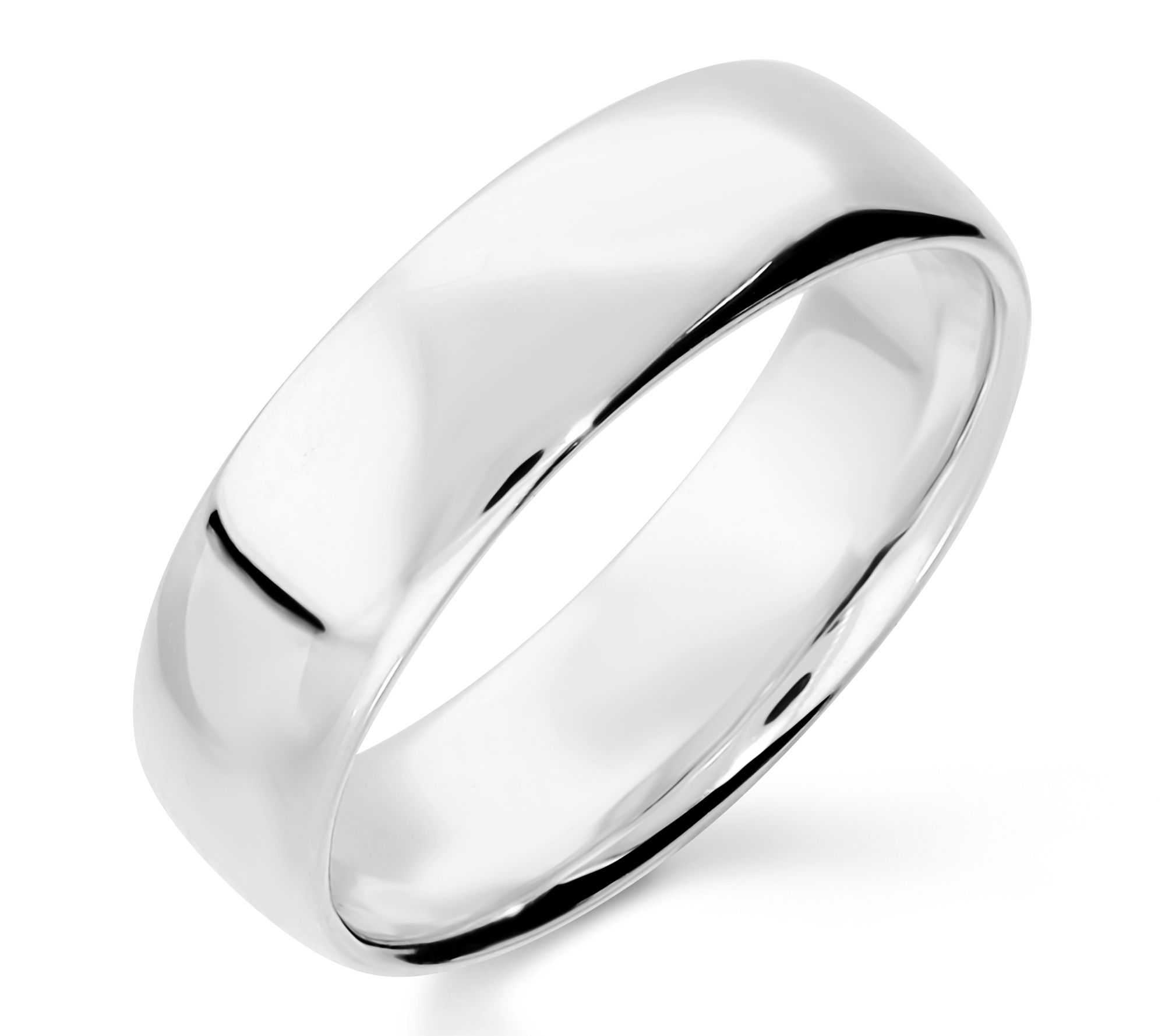 Ultrafine 950 Silver 6MM Polished Silk Fit Wedding Band Ring