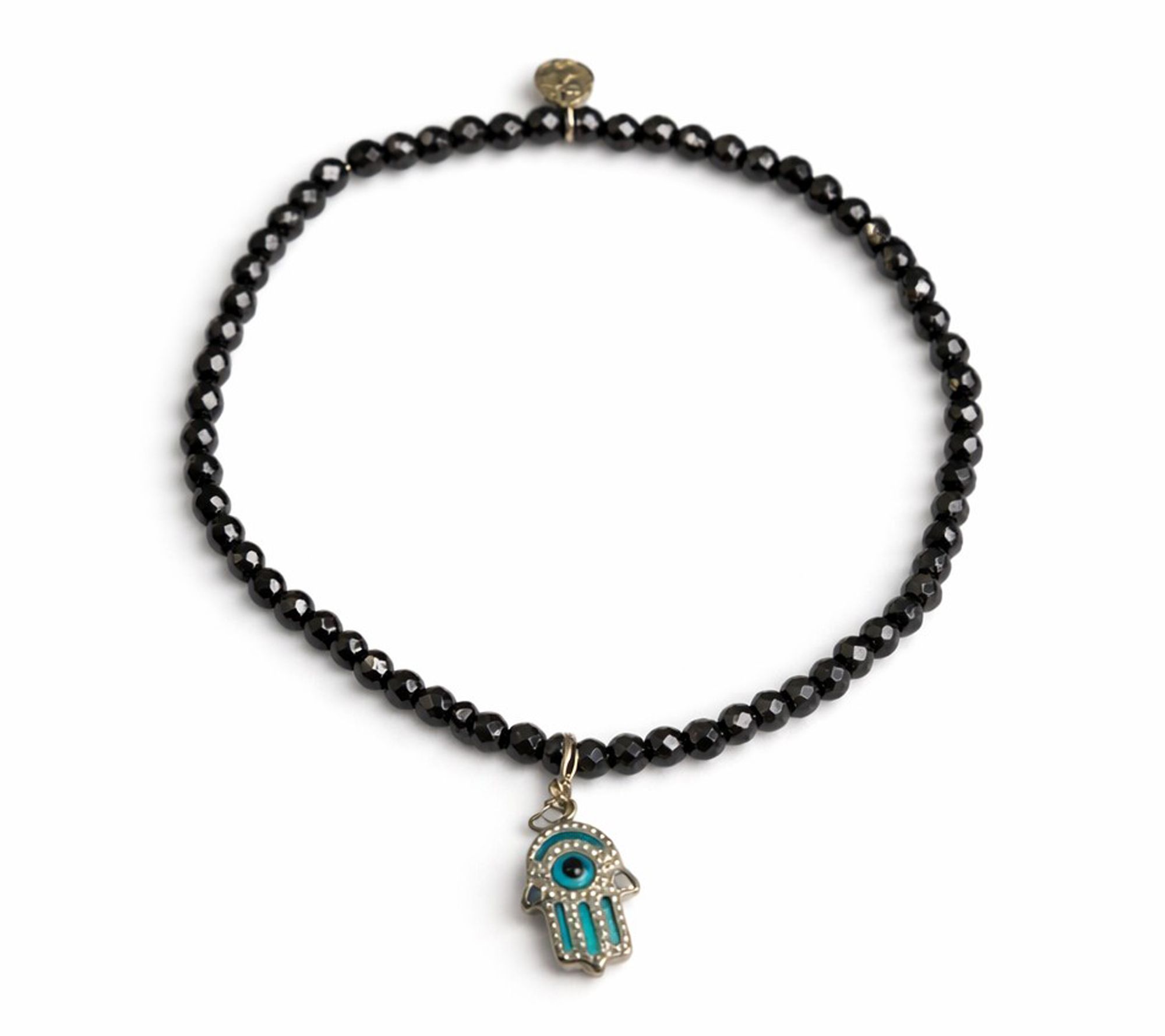 Alkeme Black Spinel & 10K Gold Hamsa Charm Bracelet