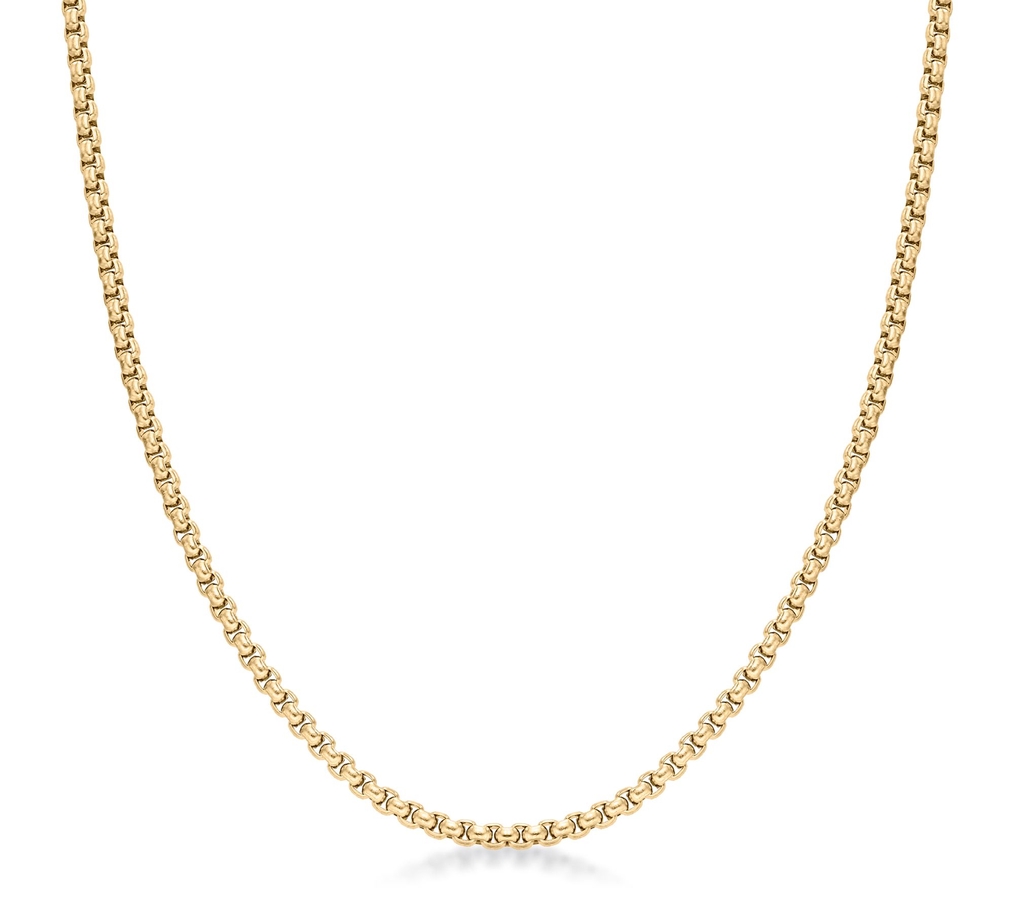 LYNX Men's Stainless Steel Round Box Chain Necklace