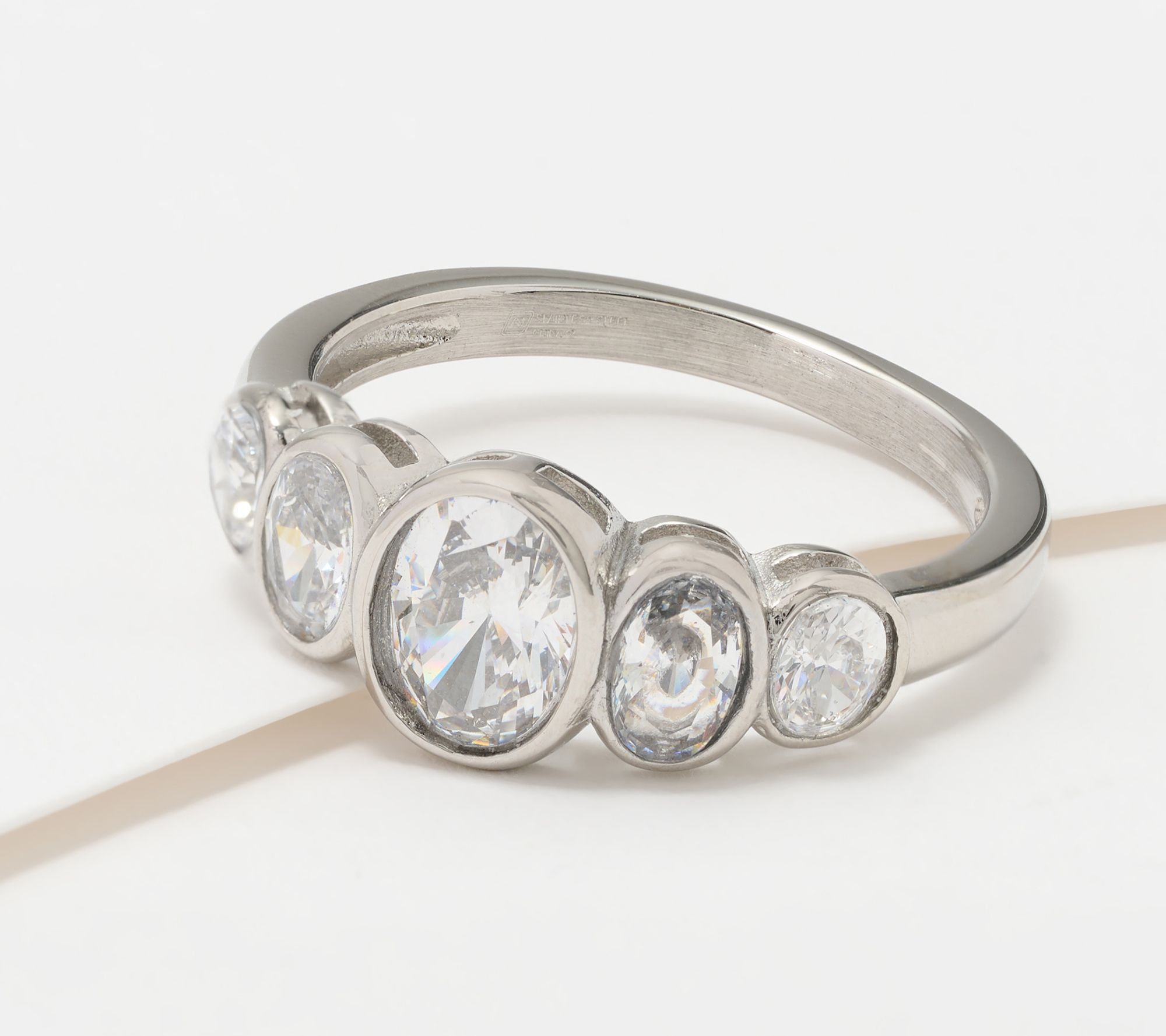 "As Is" Steel by Diamonique Oval Band Ring
