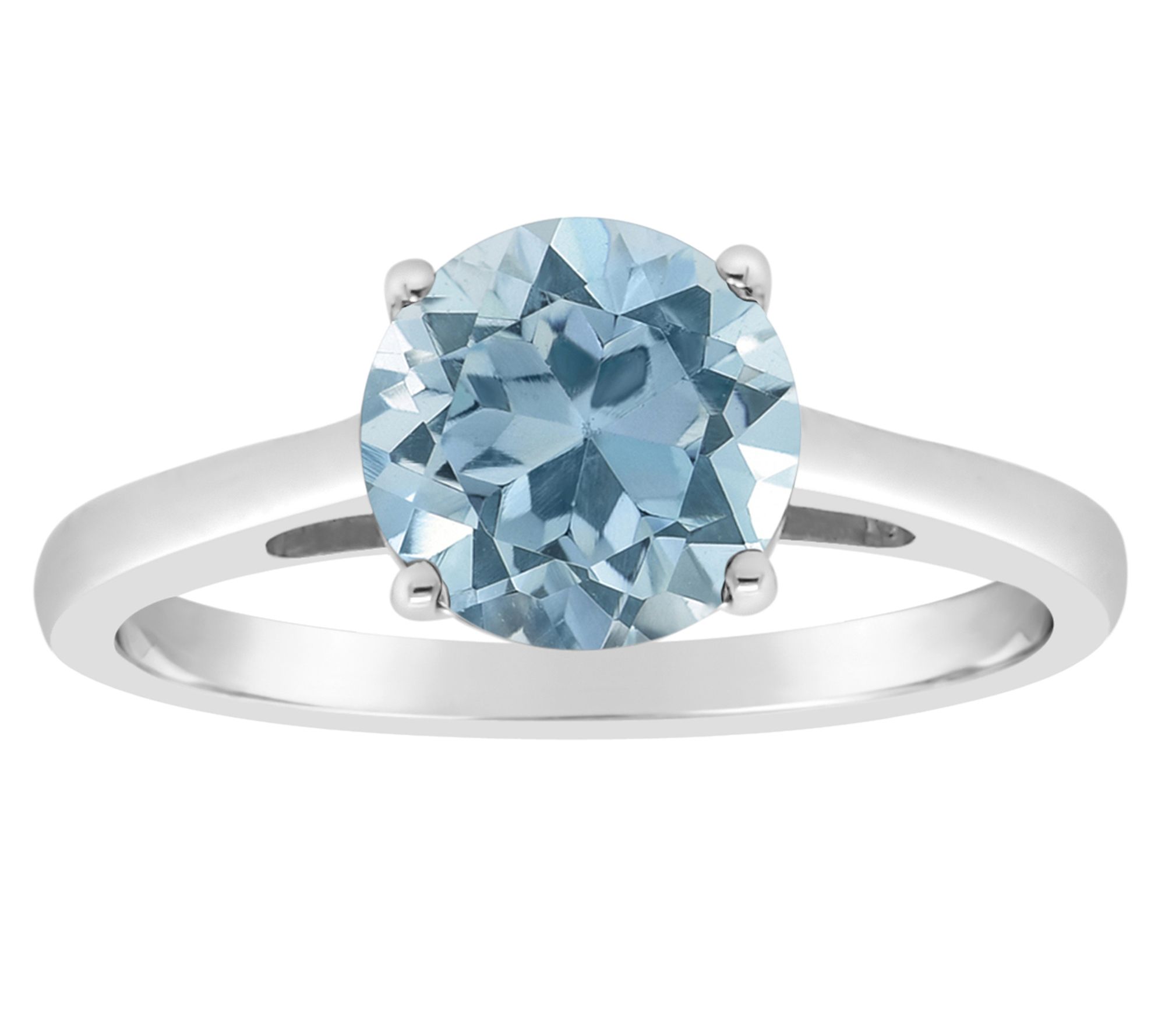 Sterling Silver Round Gemstone Ring