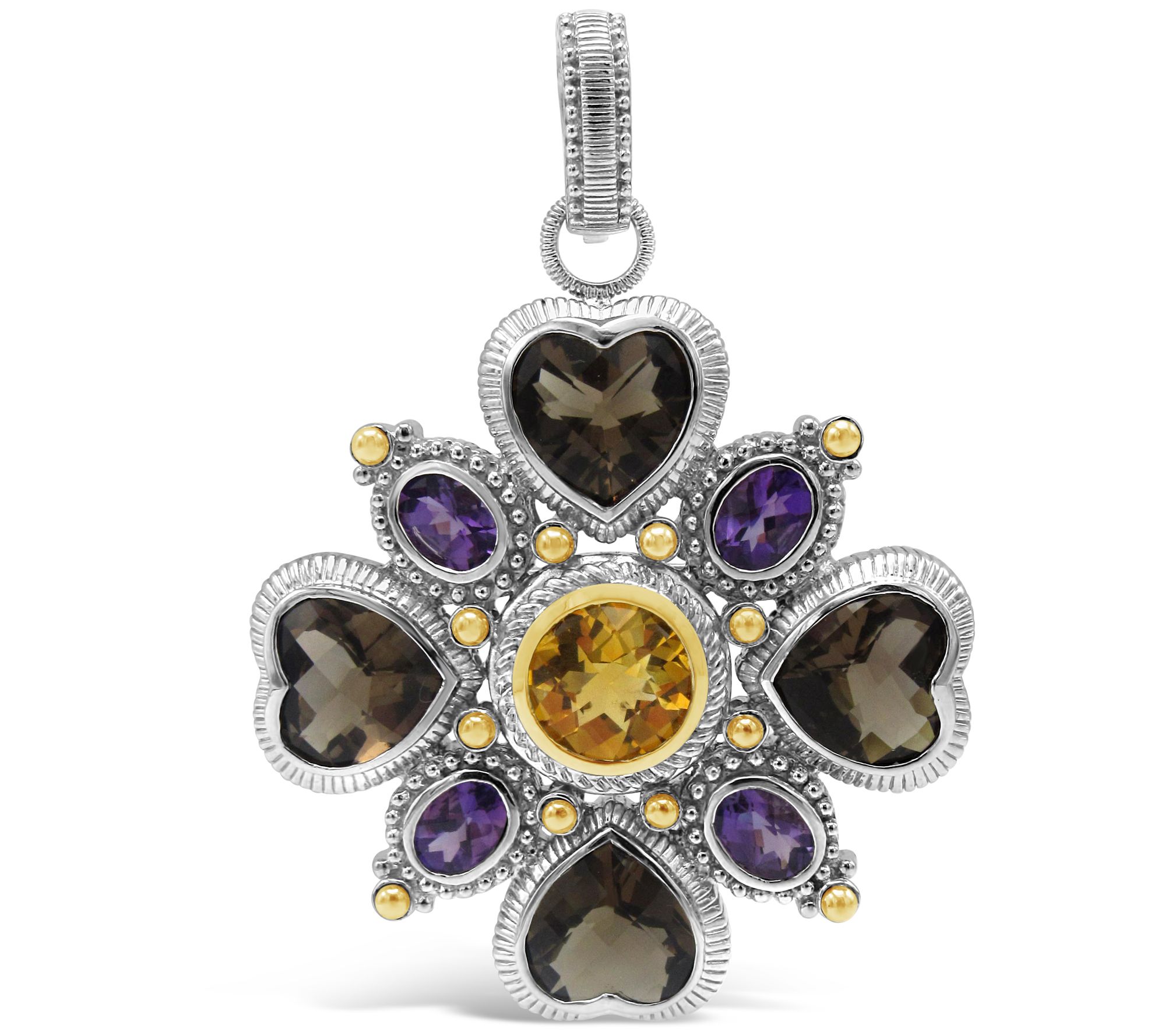 Judith Ripka Sterling & 14K Gemstone Enhancer/Pin - QVC.com