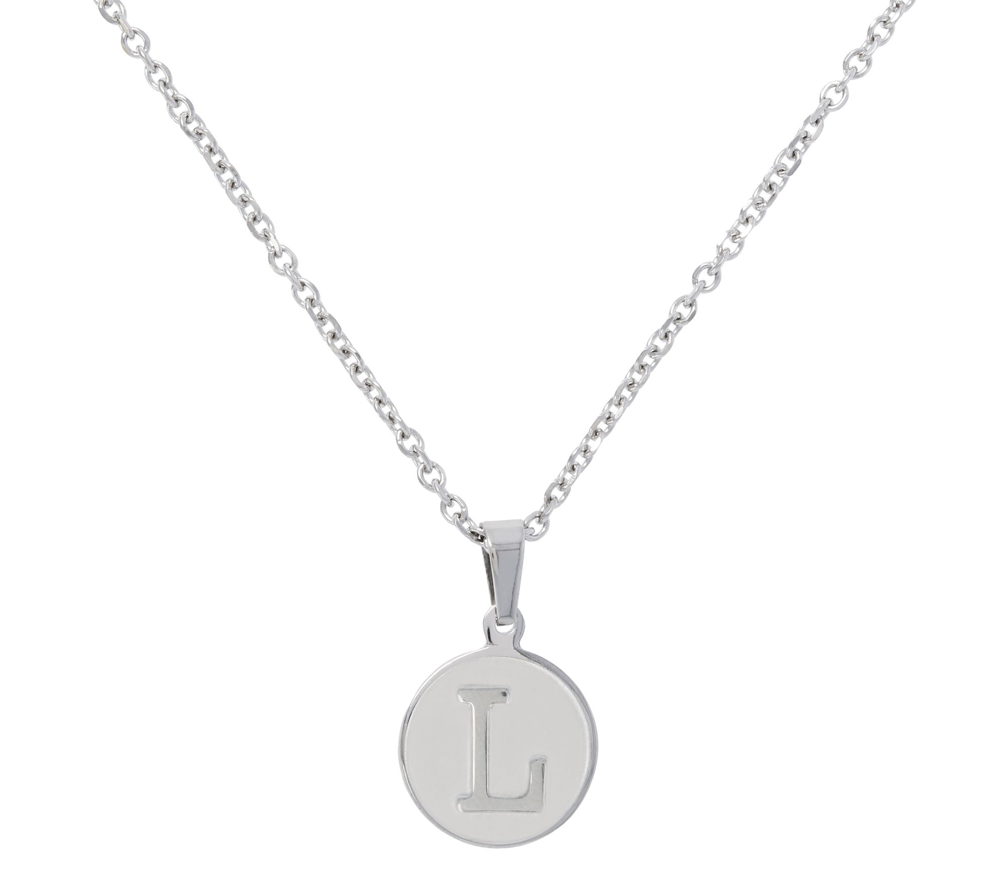 Steel By Design Initial Pendant w/ Chain