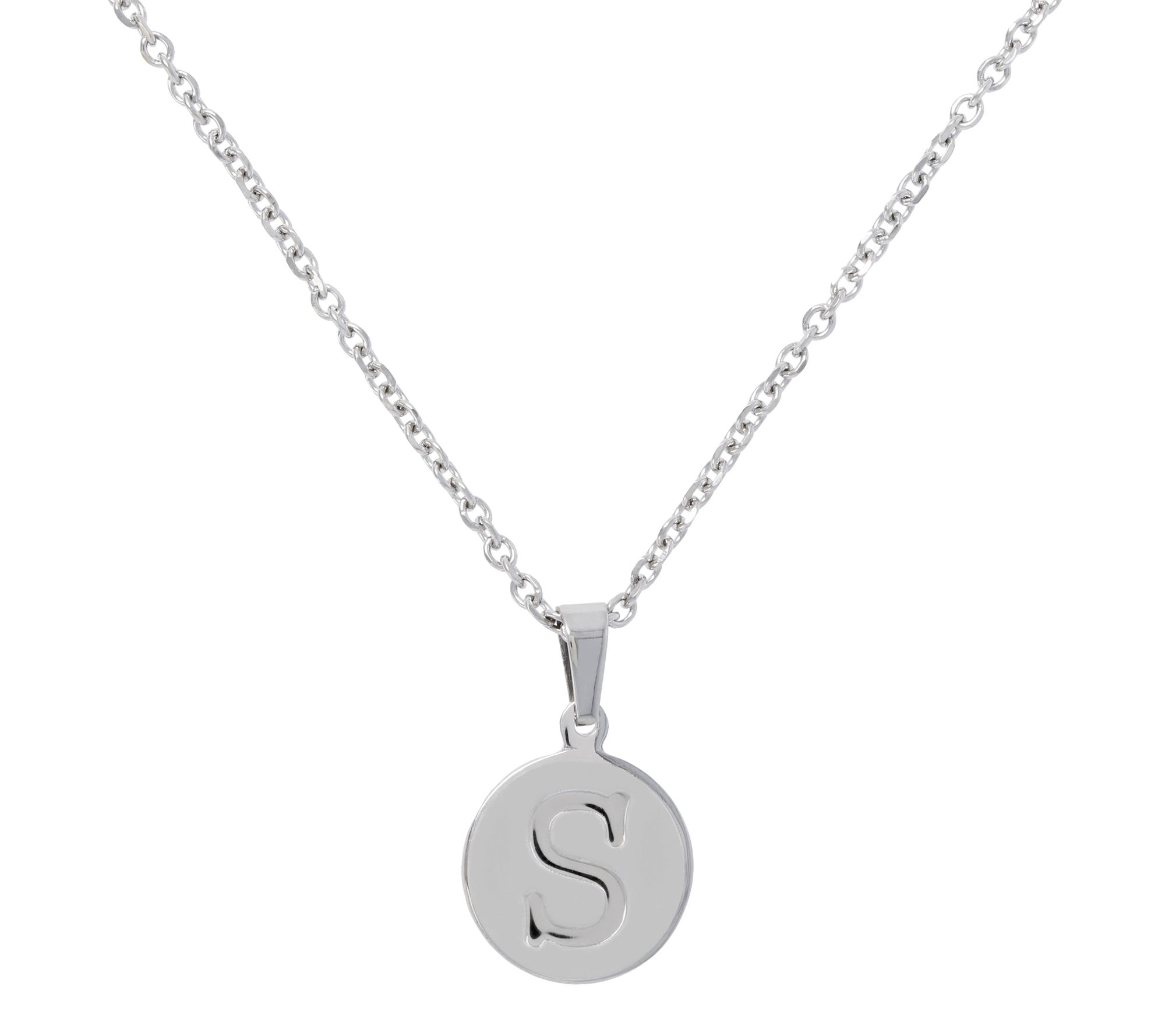 Steel By Design Initial Pendant w/ Chain