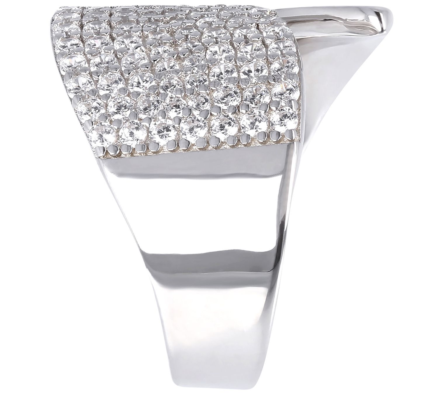 Sterling Diamonique 1.20 ct tw Band Ring w/ Pave' Detail 