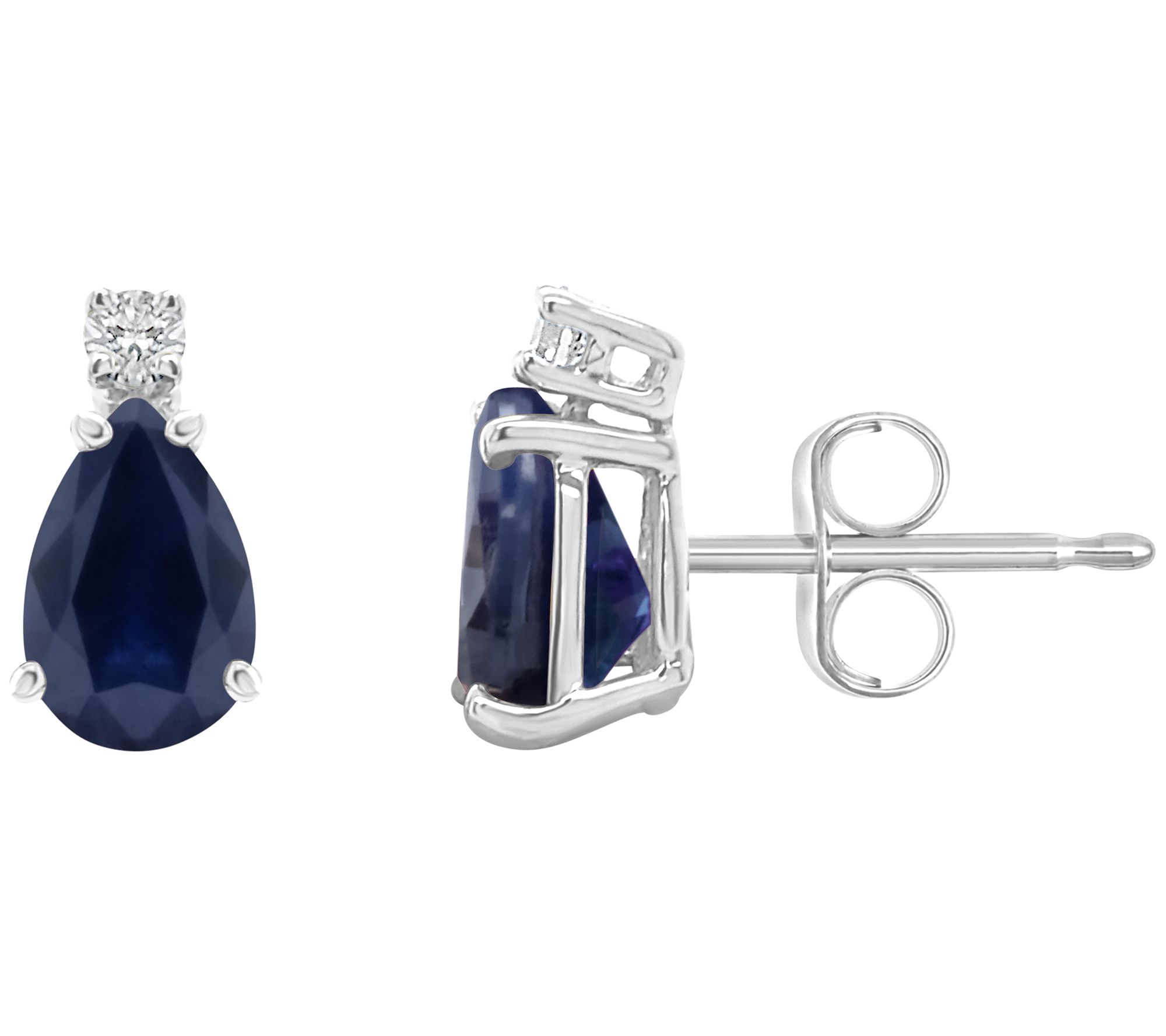 14K Gold Pear-Cut 1.90 cttw Sapphire & Diamondent Earrings