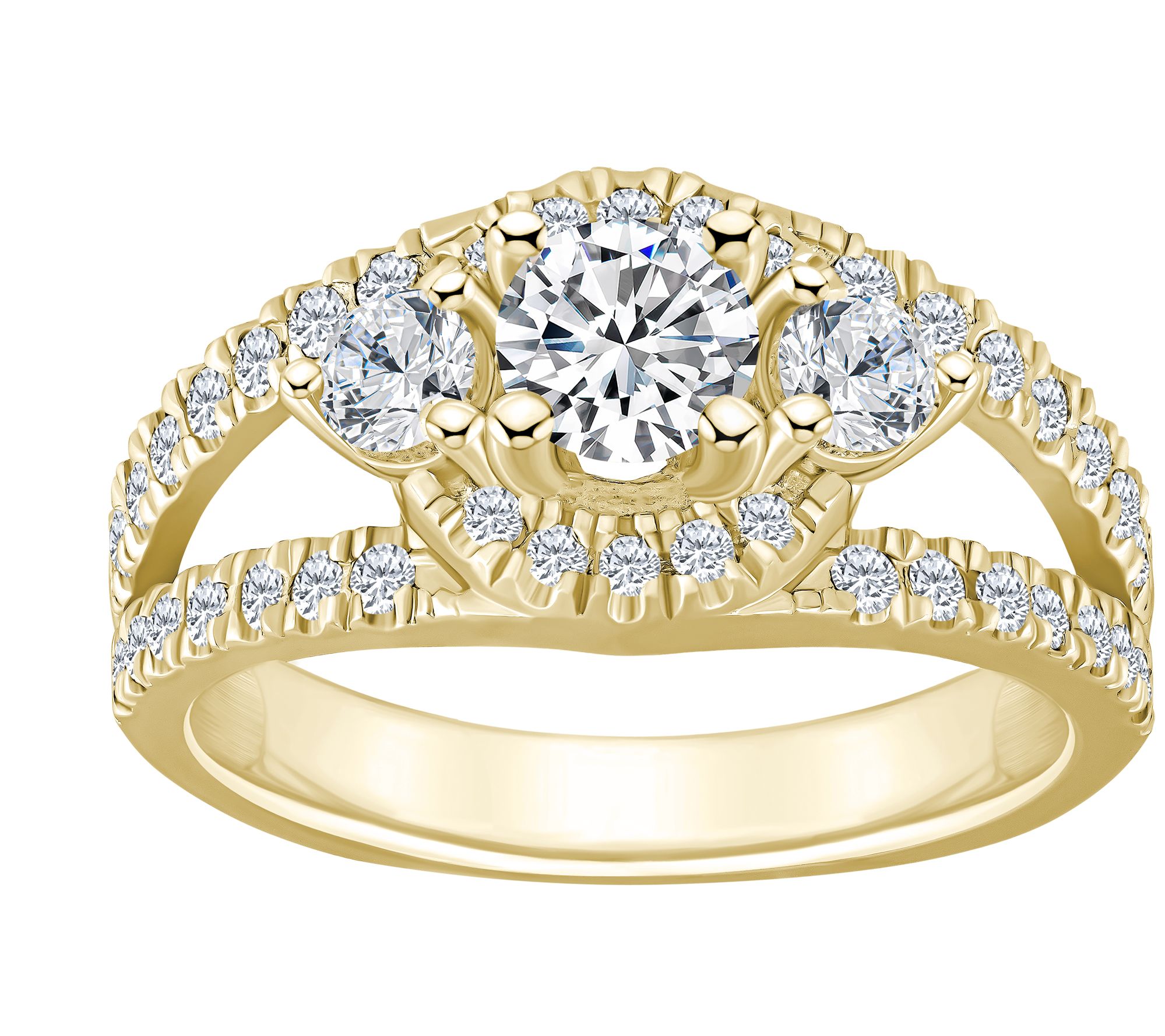 Affinity 1.35 cttw Diamond 3-Stone Engagement Ring, 14K Gold