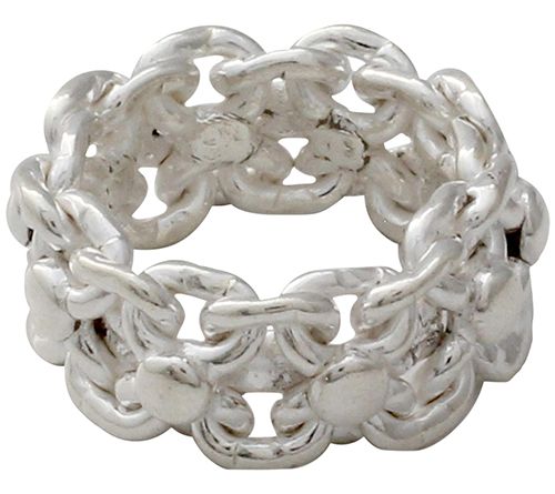 Novica Artisan Crafted Sterling Floral Band Ring