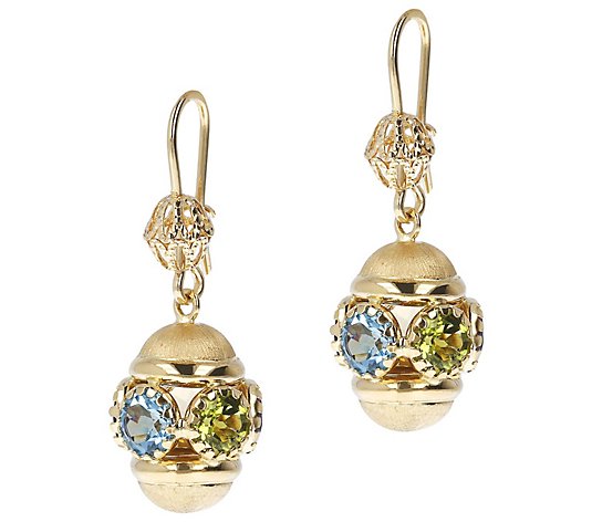 Arte d' Oro 2.85 cttw Gemstone Drop Earrings, 18K