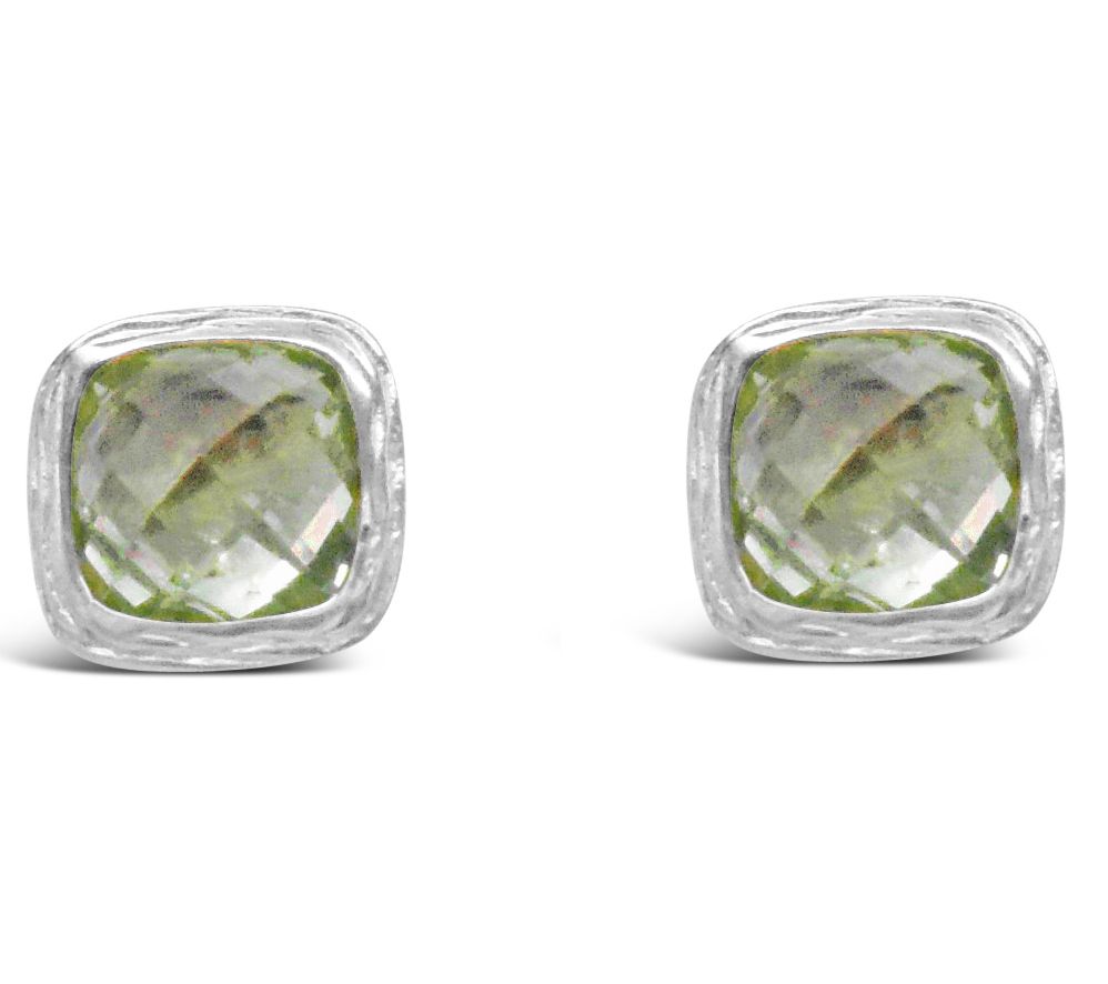 Ariva Sterling Silver Mint Quartz Stud Earrings