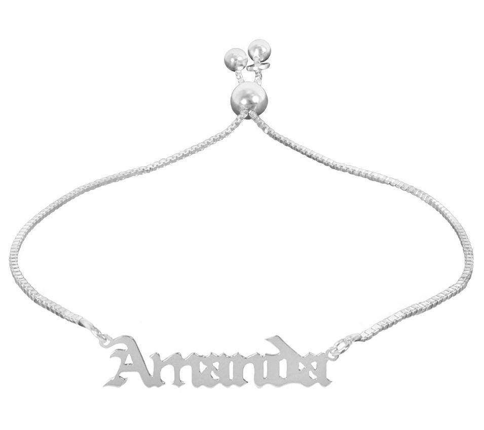 Sterling Silver Personalized Adjustable Name Br acelet