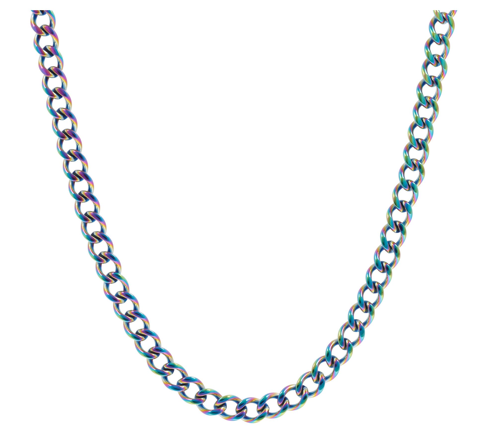Steel by Design 18" Rainbow Curb Link Necklace
