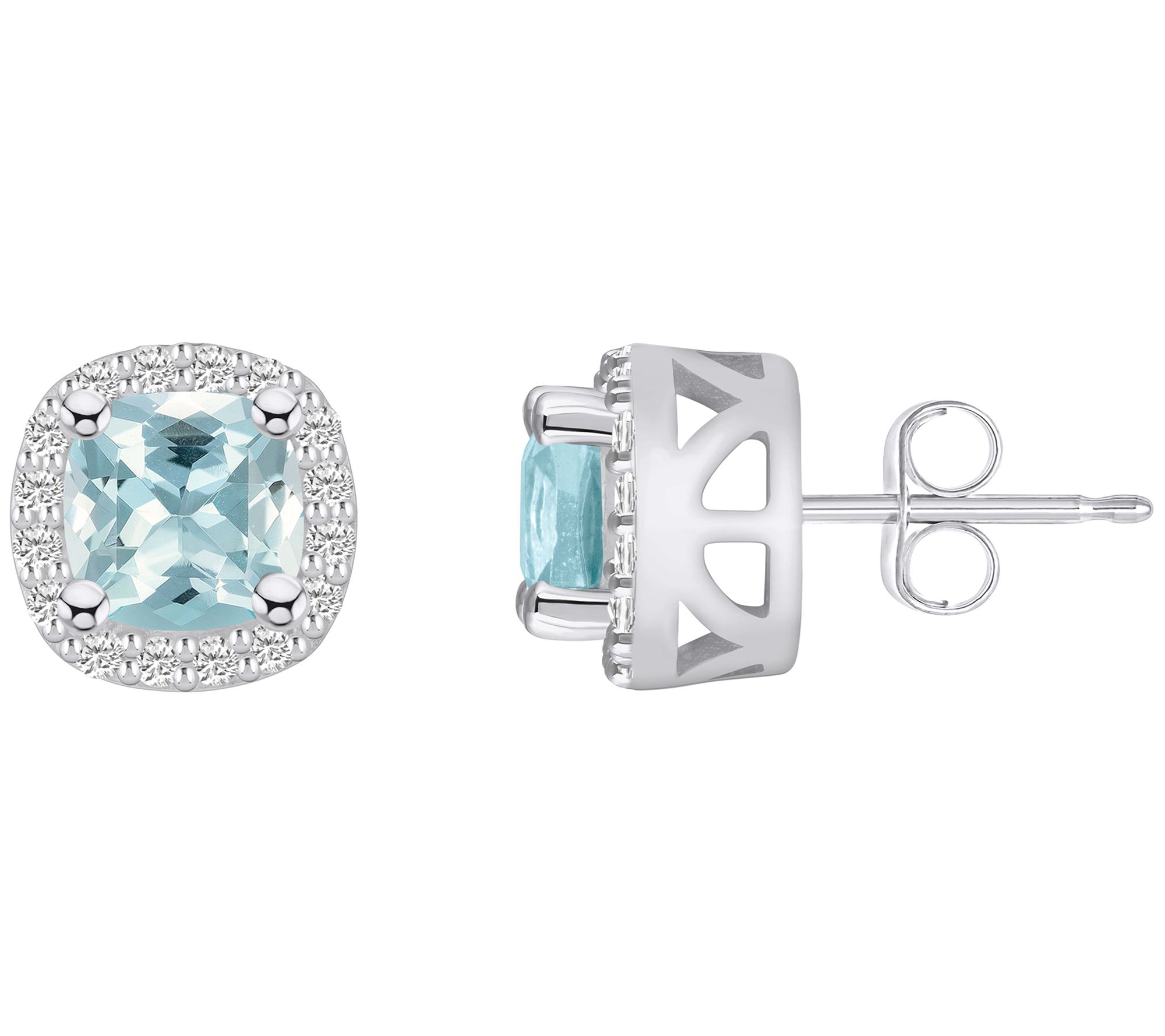Affinity Gems 14K 1.70 cttw Aquamarine & Diamond Studs