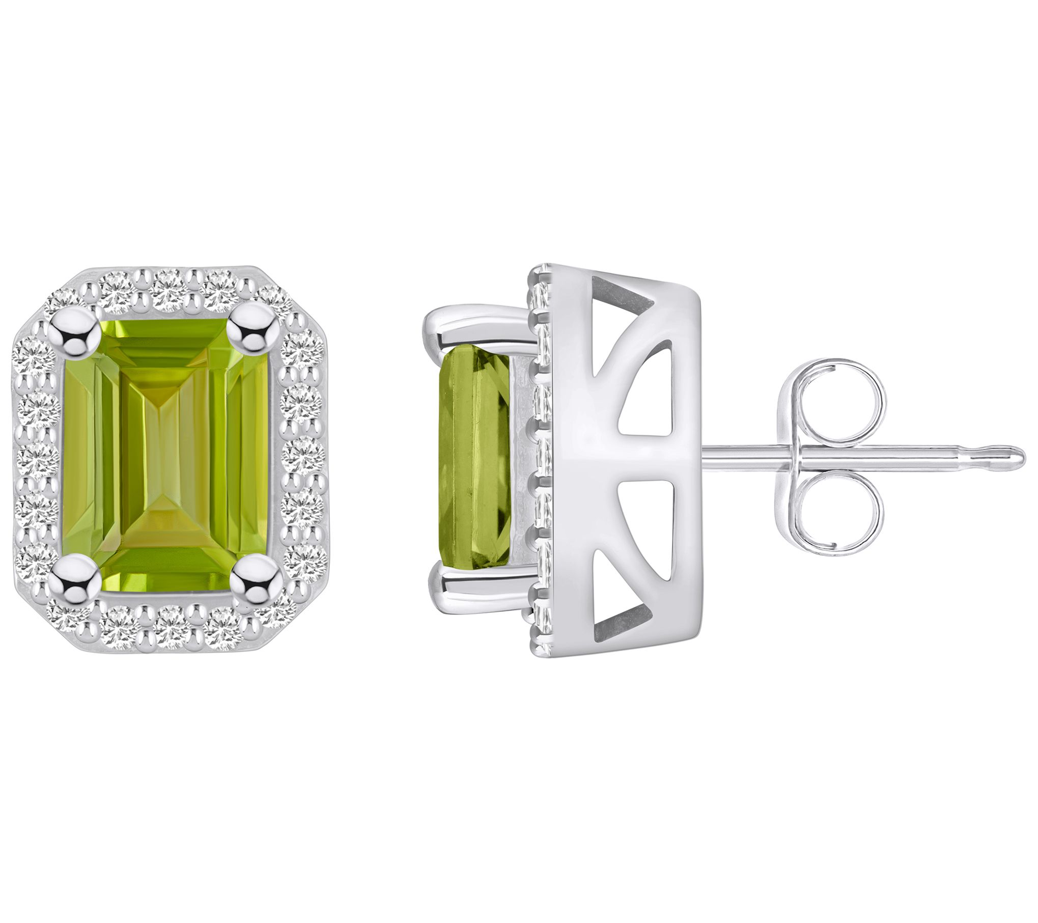 Affinity Gems Gemstone & Diamond Earrings, 14 K White Gold