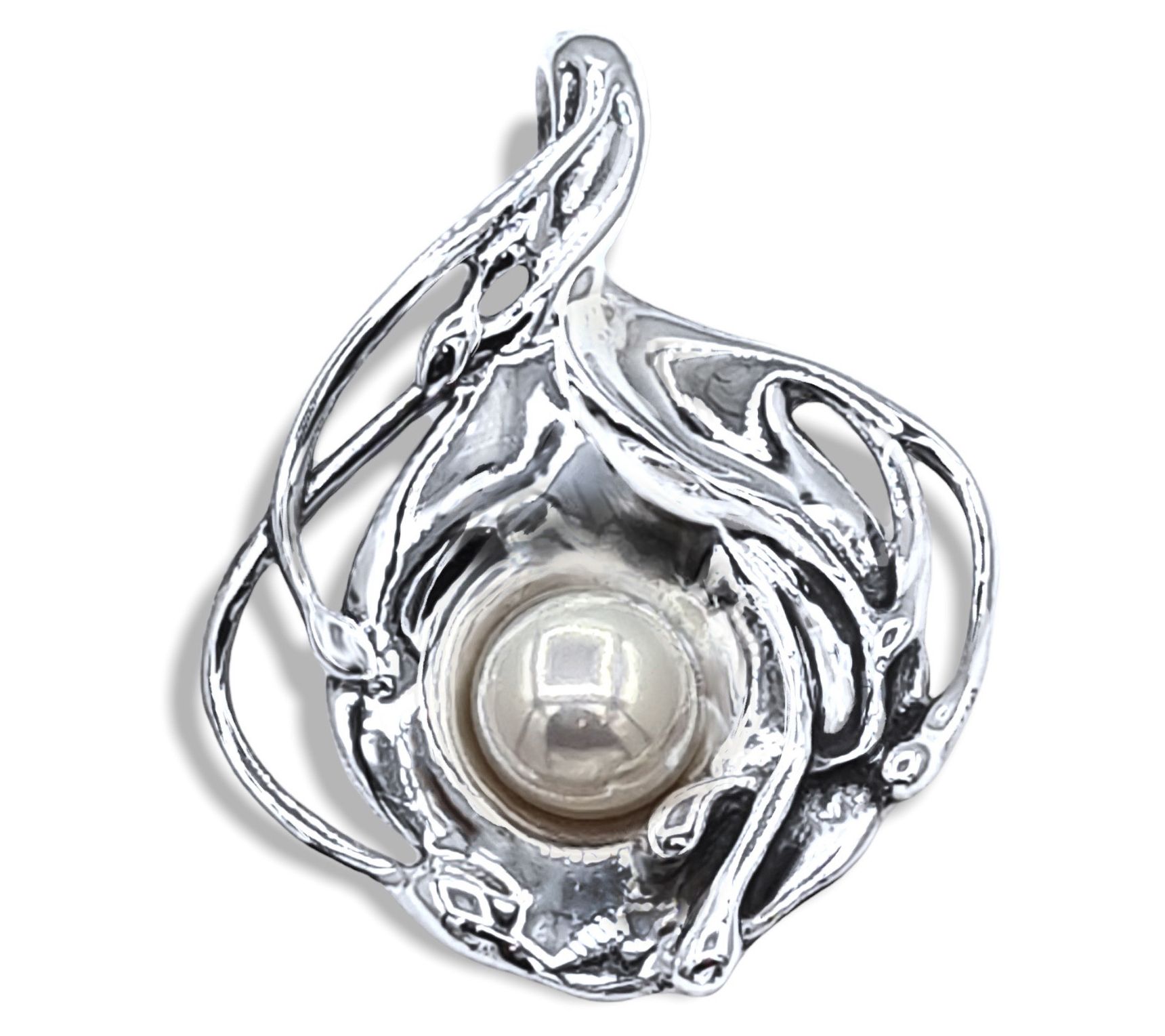 Hagit Sterling Silver "Mermaid" Cultured P earl Pendant