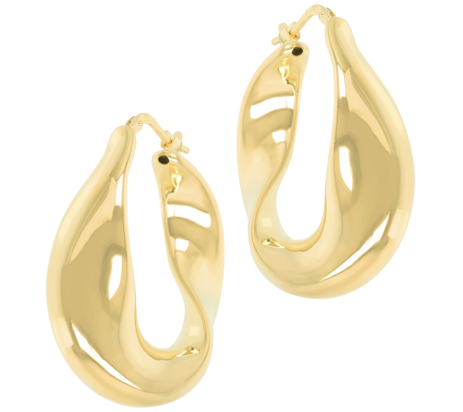 Louis Dell'Olio Sterling Silver Polished Fanc yHoop Earrings