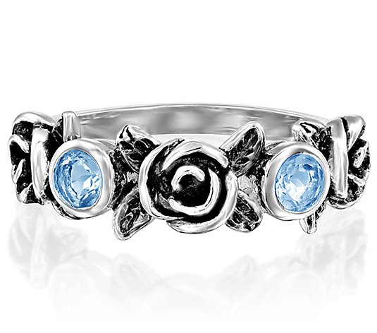 Or Paz Sterling Silver Gemstone Rose Ring