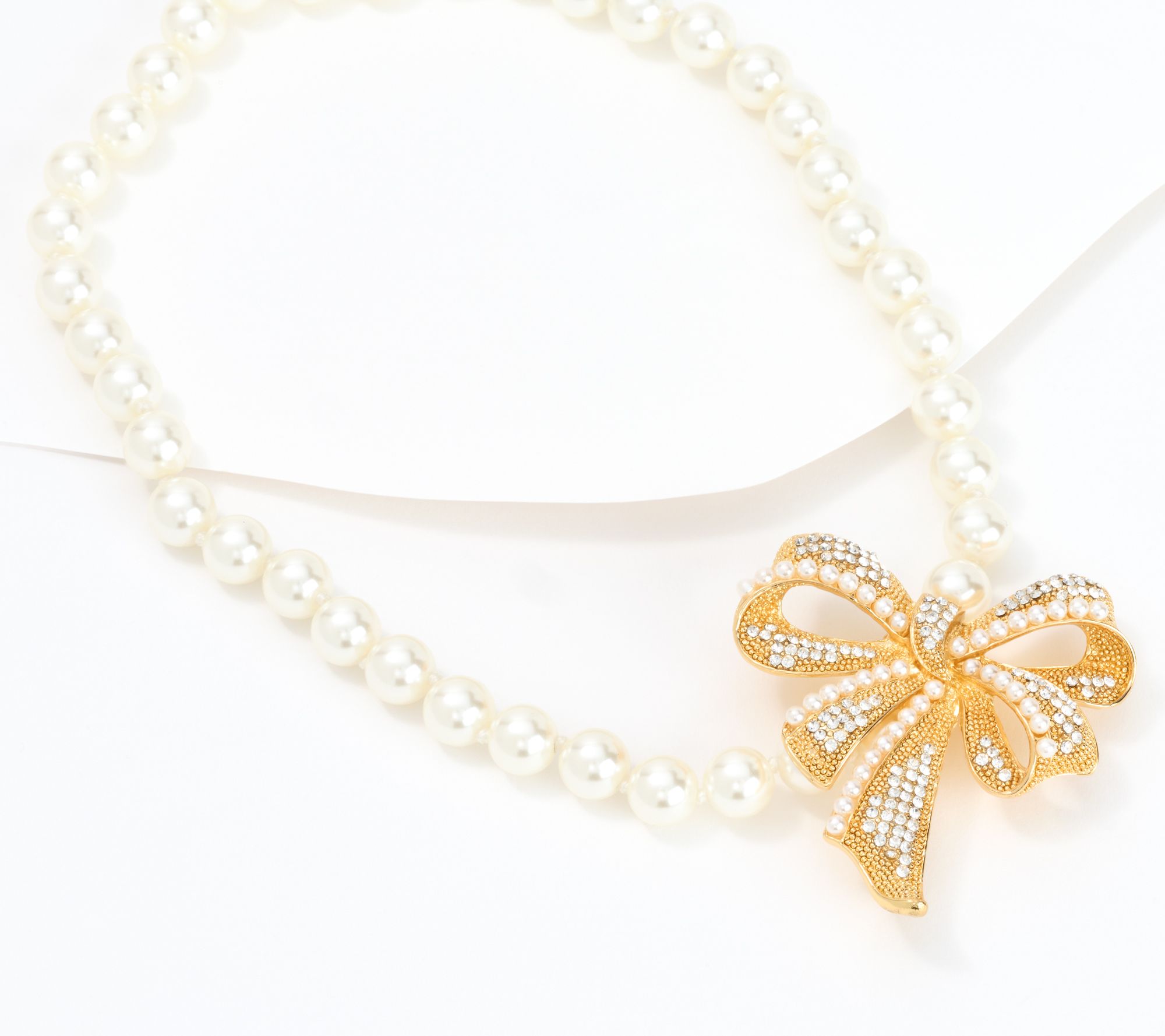 WEAR ME KNOT! pearl and bow detailed necklace