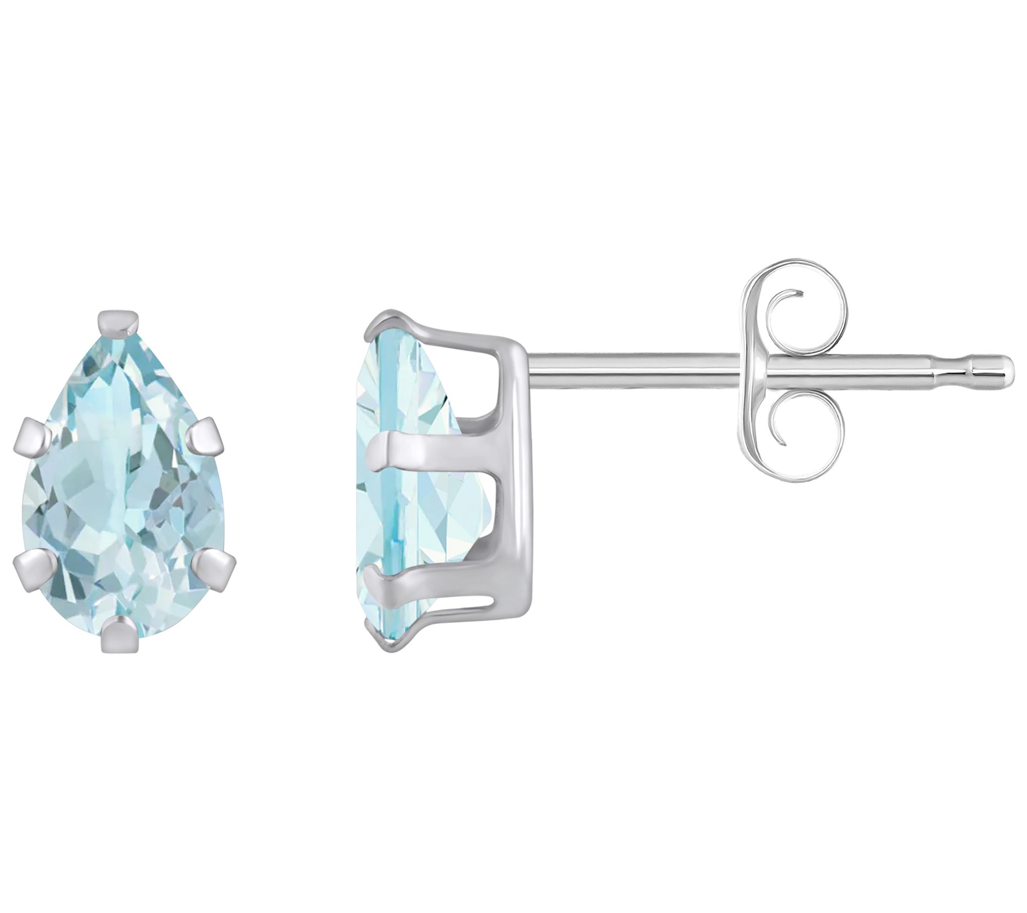 Affinity Gems Pear Cut Aquamarine Stud Earrings, 10K Gold