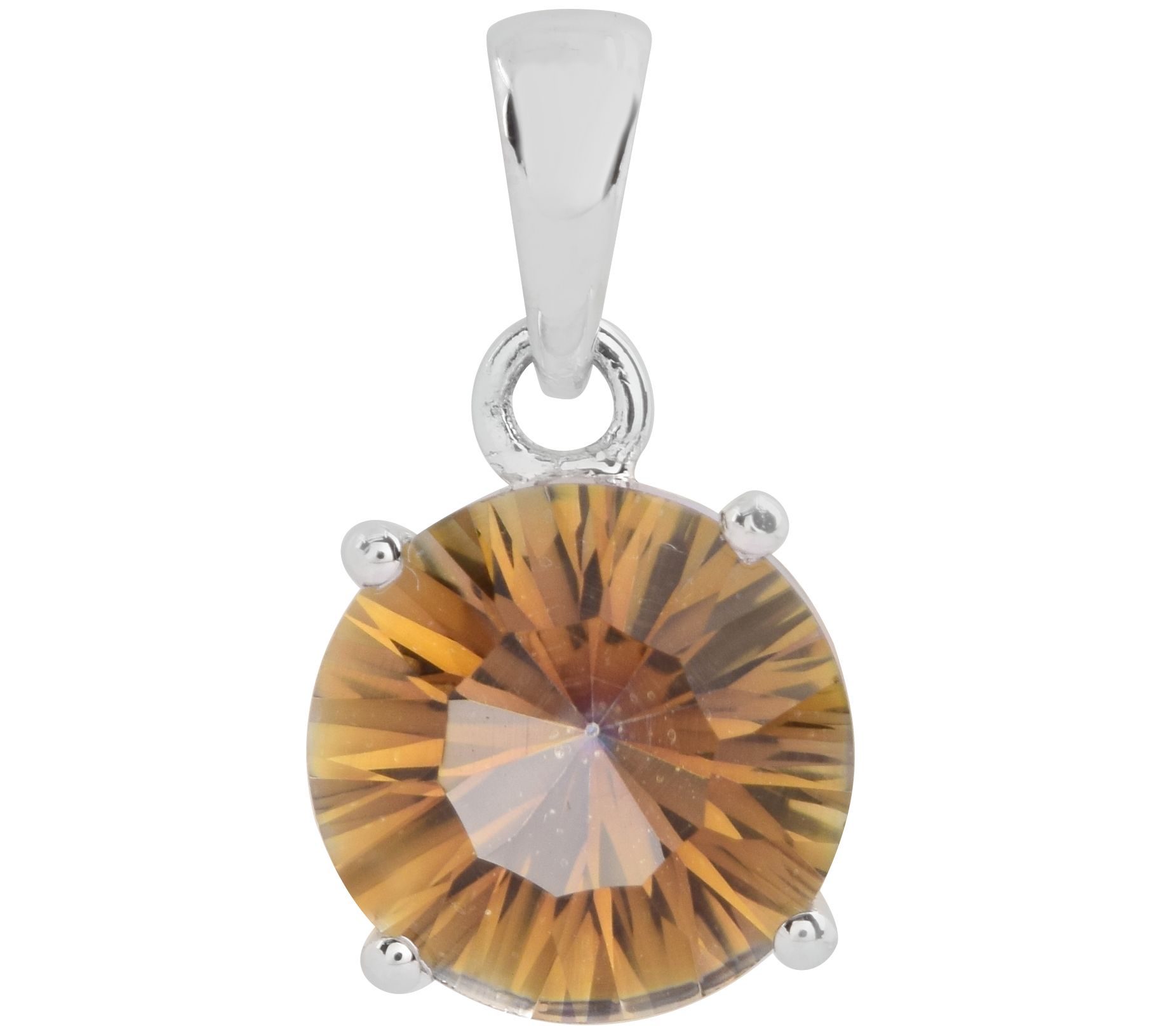 Affinity Gems Yellow Coated Quartz Pendant, Sterling Silver